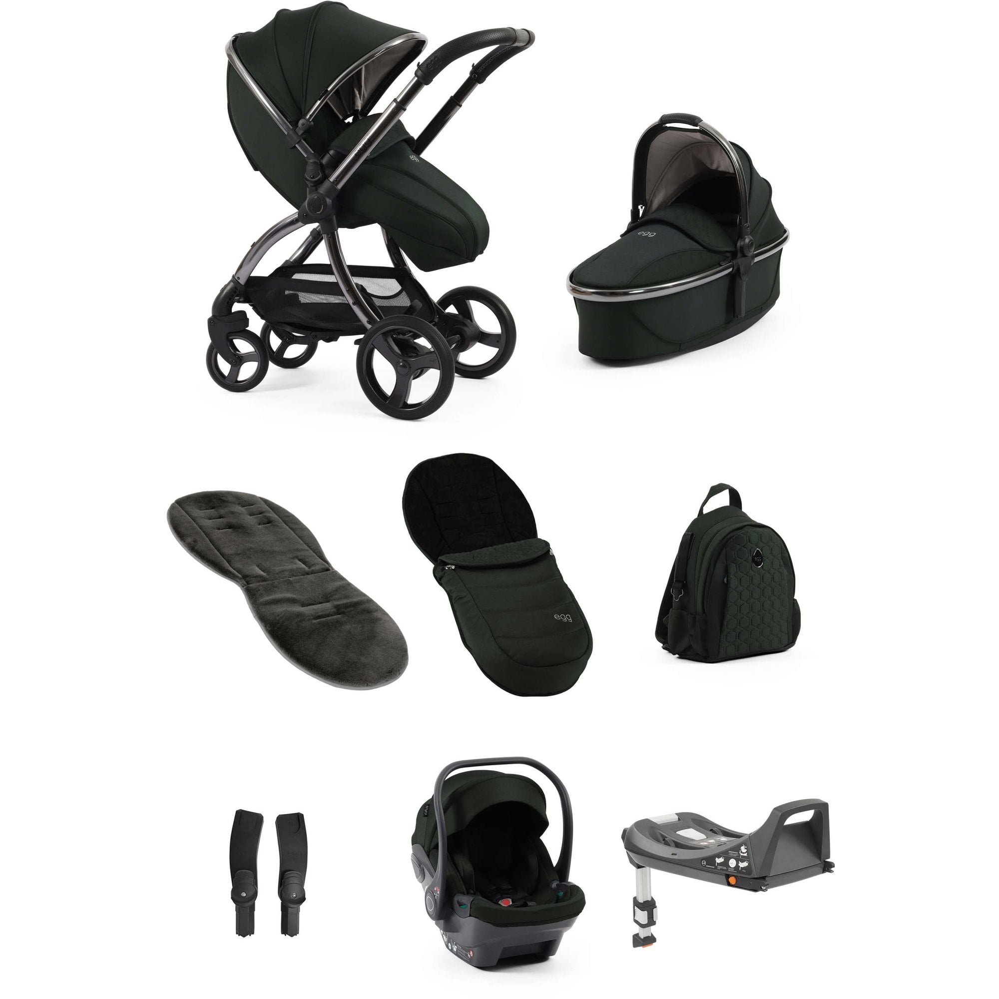 egg3® Stroller Luxury Bundle Black Olive