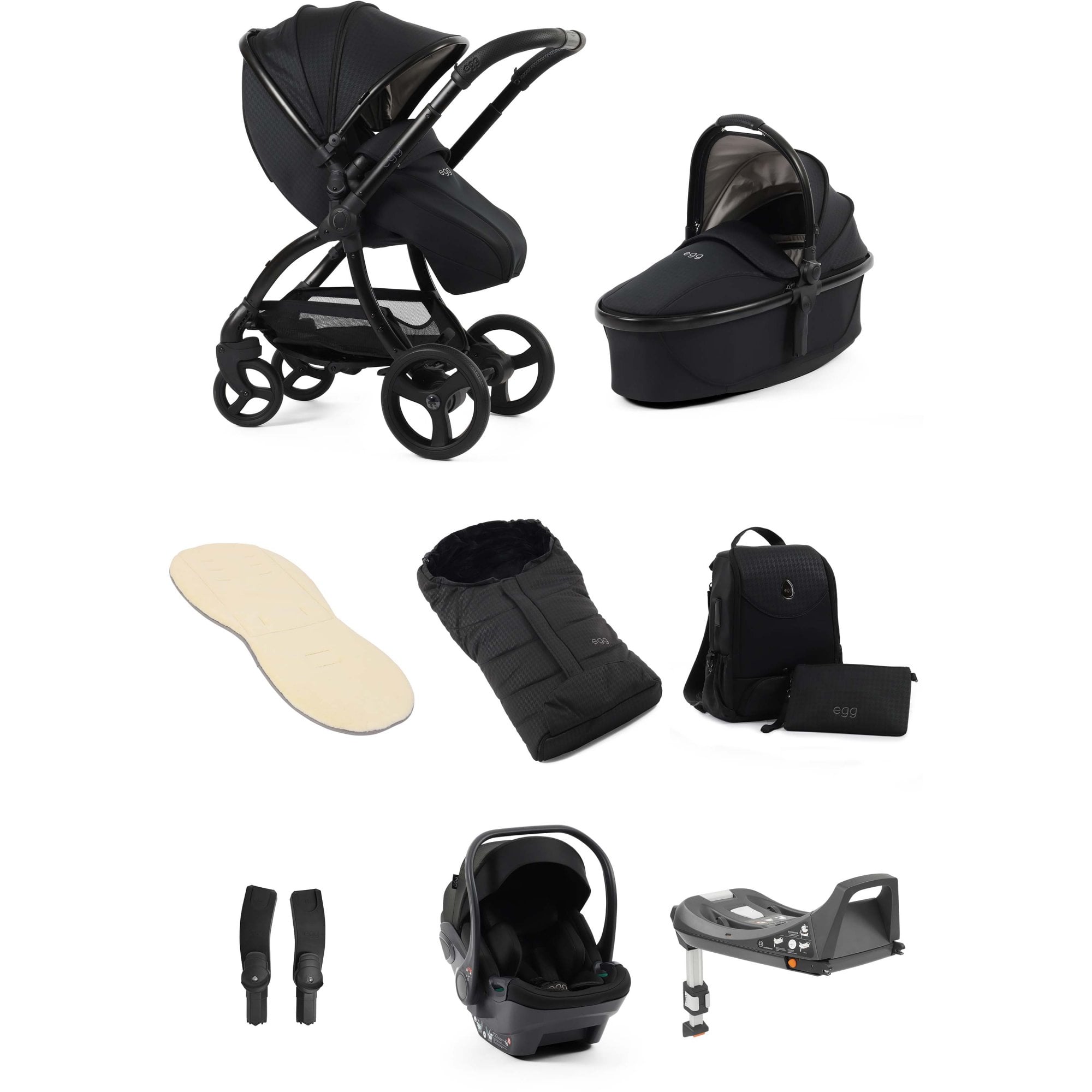 egg3® Stroller Luxury Special Edition Bundle Houndstooth Black