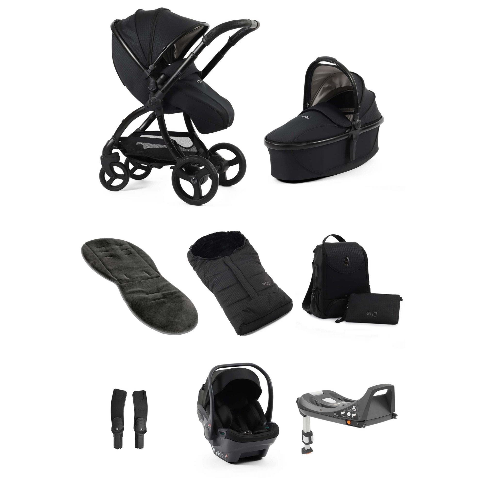 egg3® Stroller Luxury Special Edition Bundle Houndstooth Black