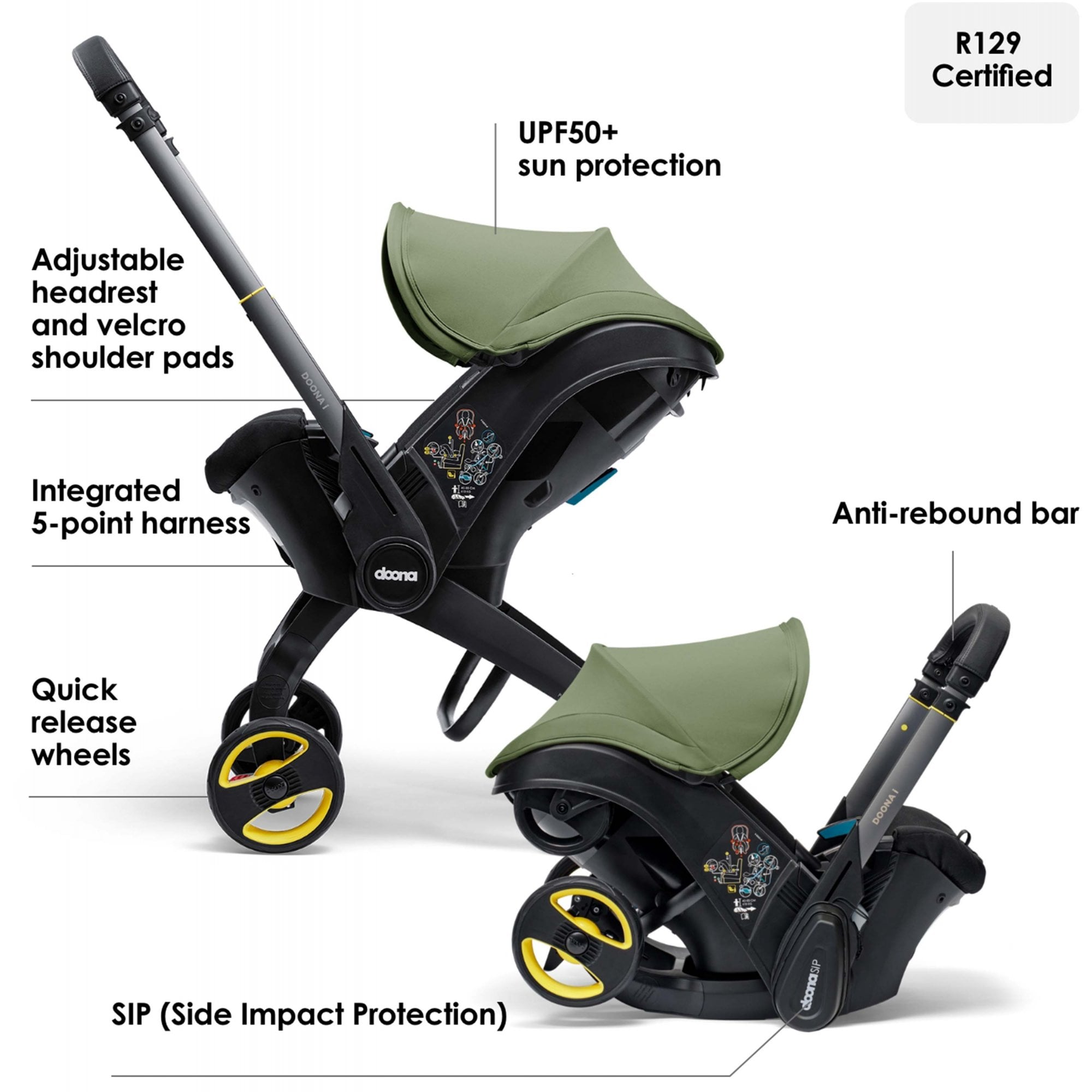 Doona i Car Seat & Stroller Desert Green