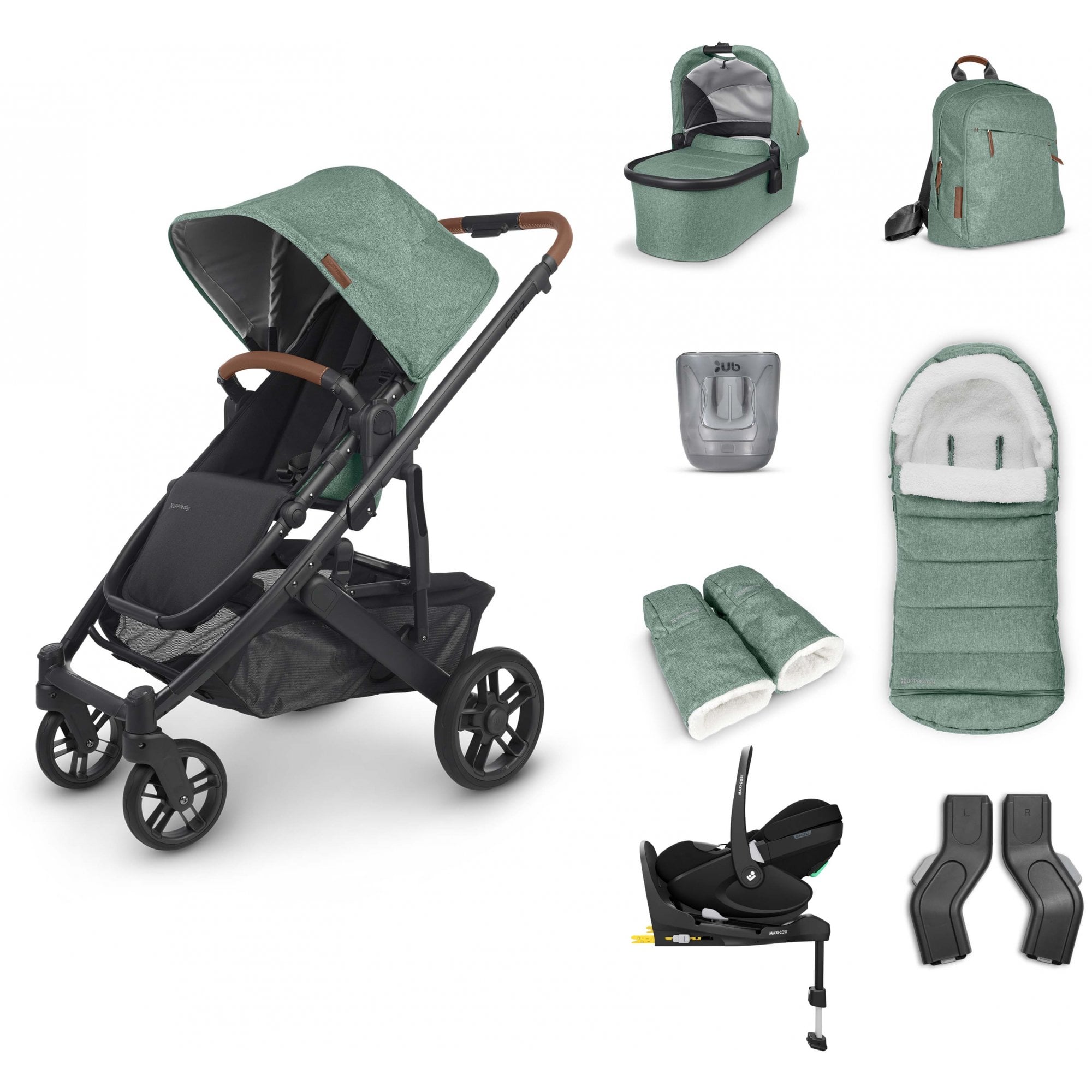 Uppababy Cruz V2 + Pebble 360 Pro + Base + Accessories Bundle Gwen