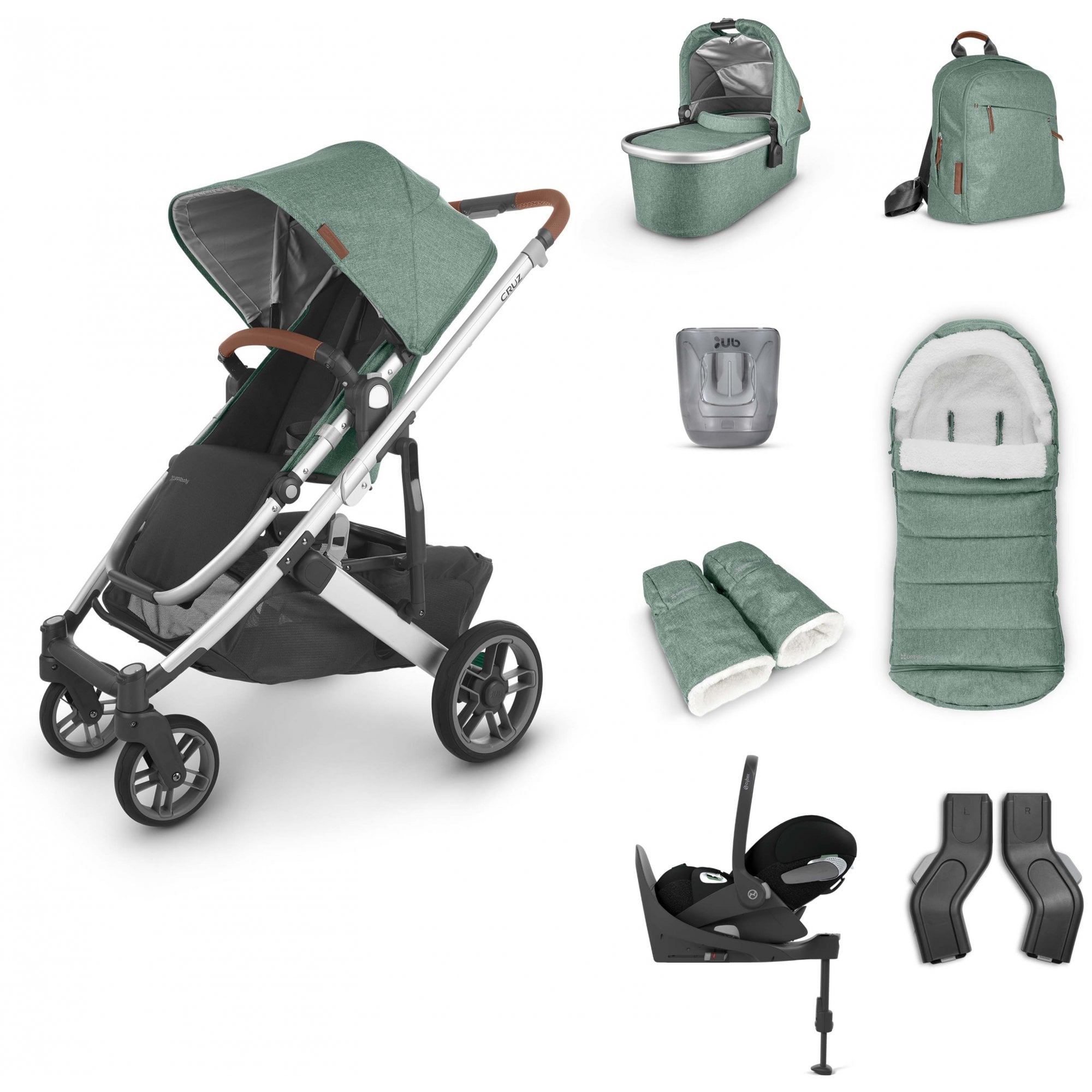 Uppababy Cruz V2 + Cloud T + Base + Accessories Bundle Emmett