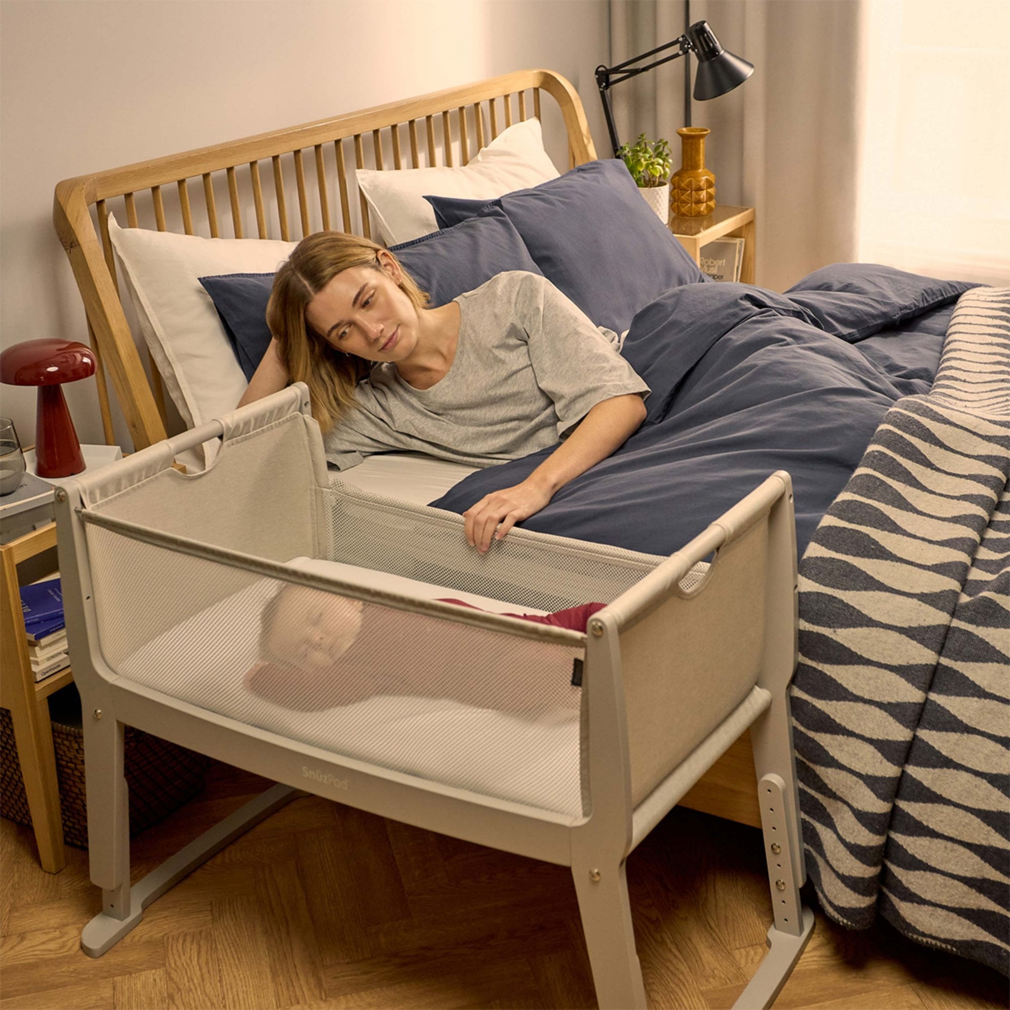 SNUZ SnuzPod Studio Bedside Crib Oslo Grey