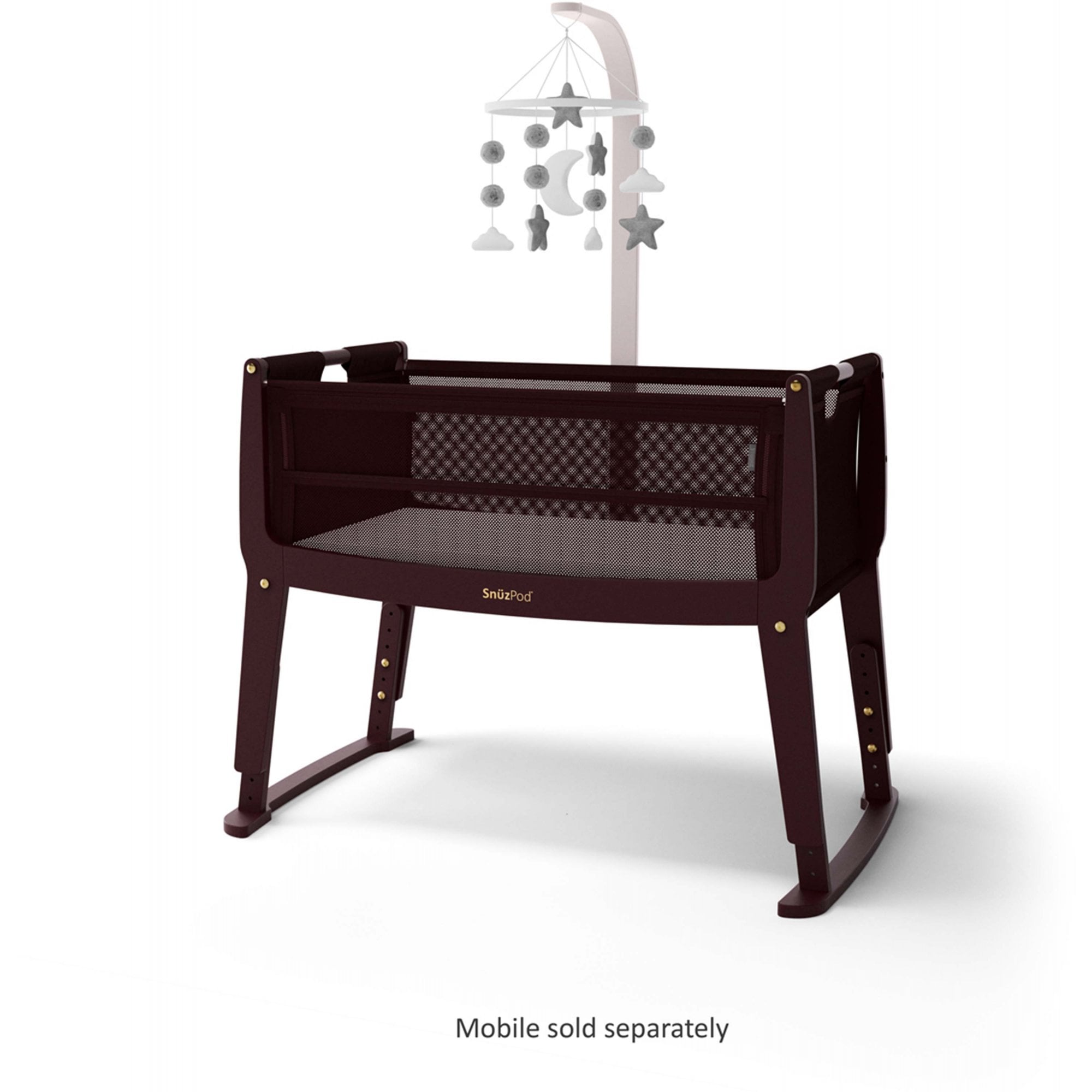 SNUZ SnuzPod Studio Bedside Crib Rome Burgundy