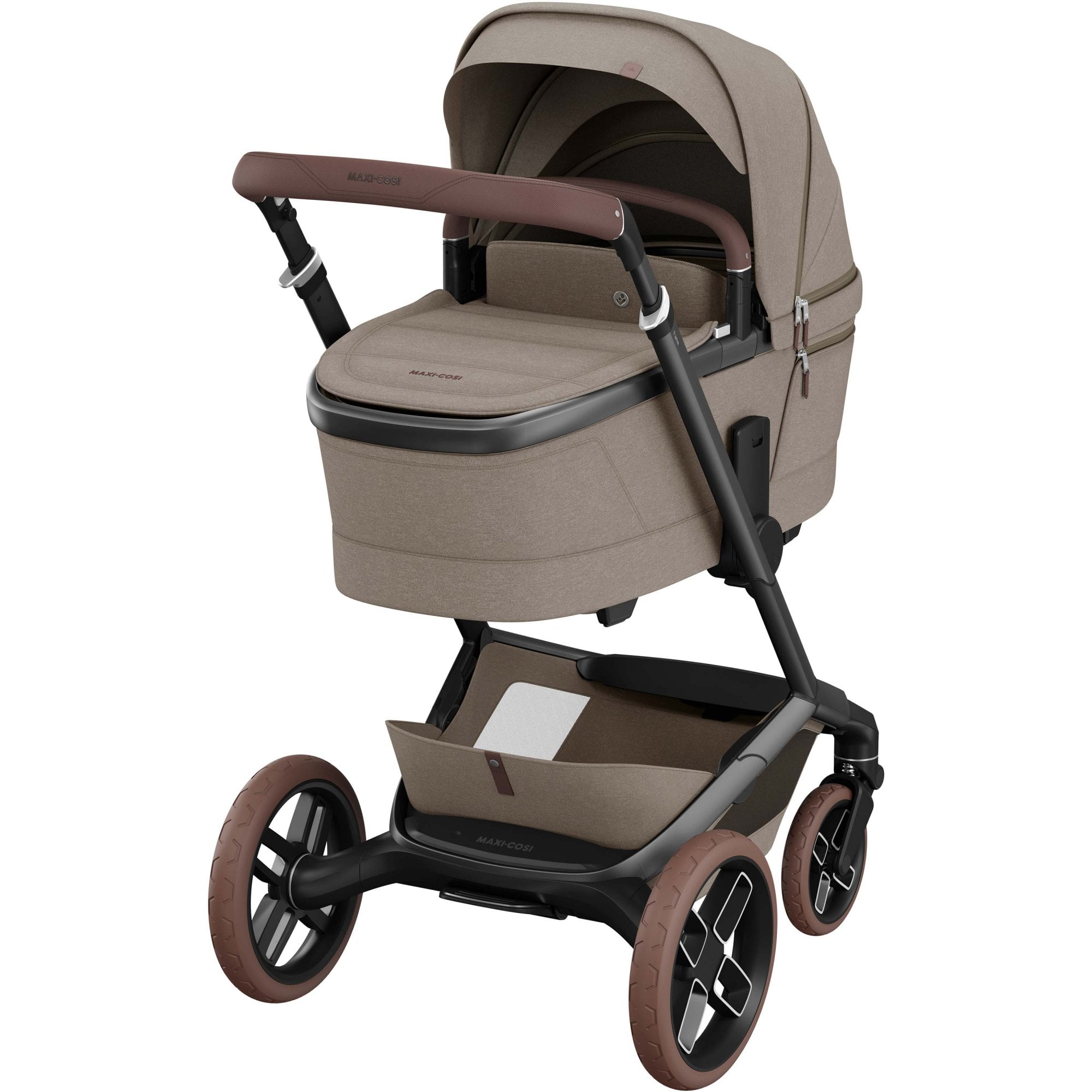 Maxi Cosi Fame Pram Twillic Truffle With Brown Wheels