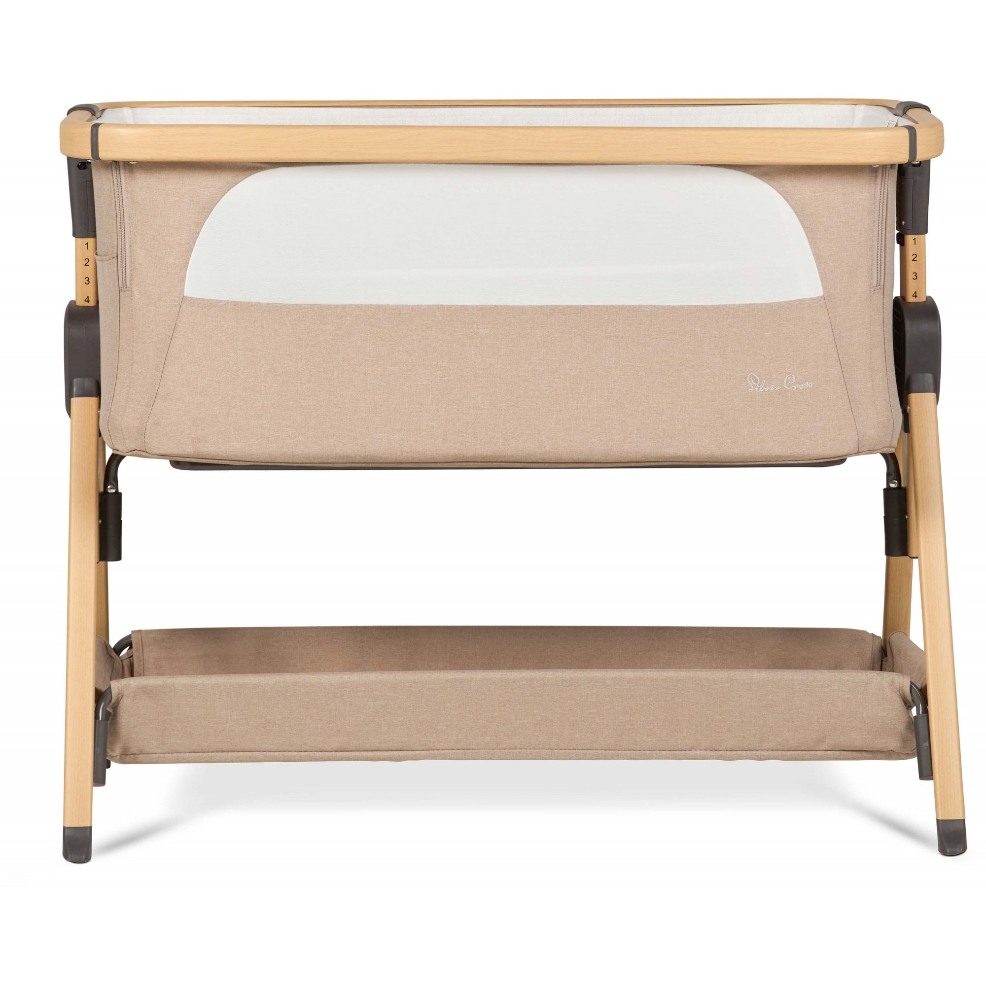 Silver Cross Lunar Bedside Crib Oatmeal