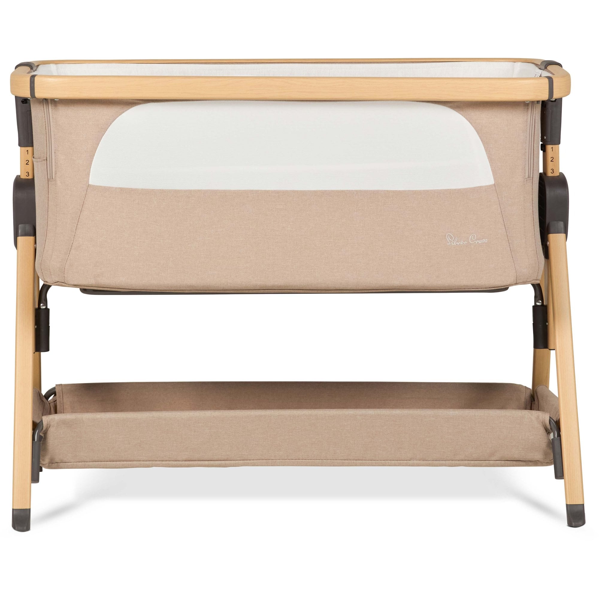 Silver Cross Lunar Bedside Crib Oatmeal