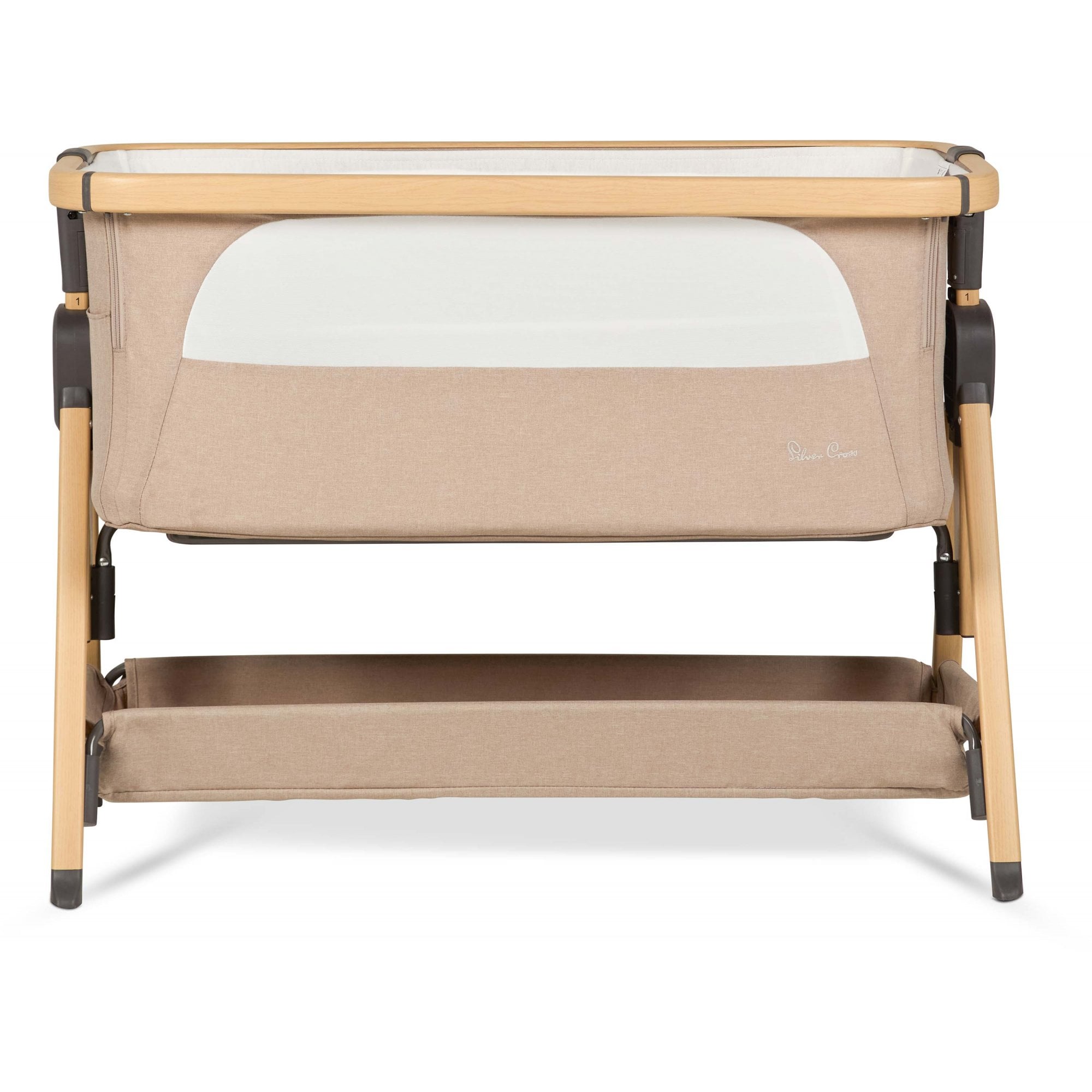 Silver Cross Lunar Bedside Crib Oatmeal