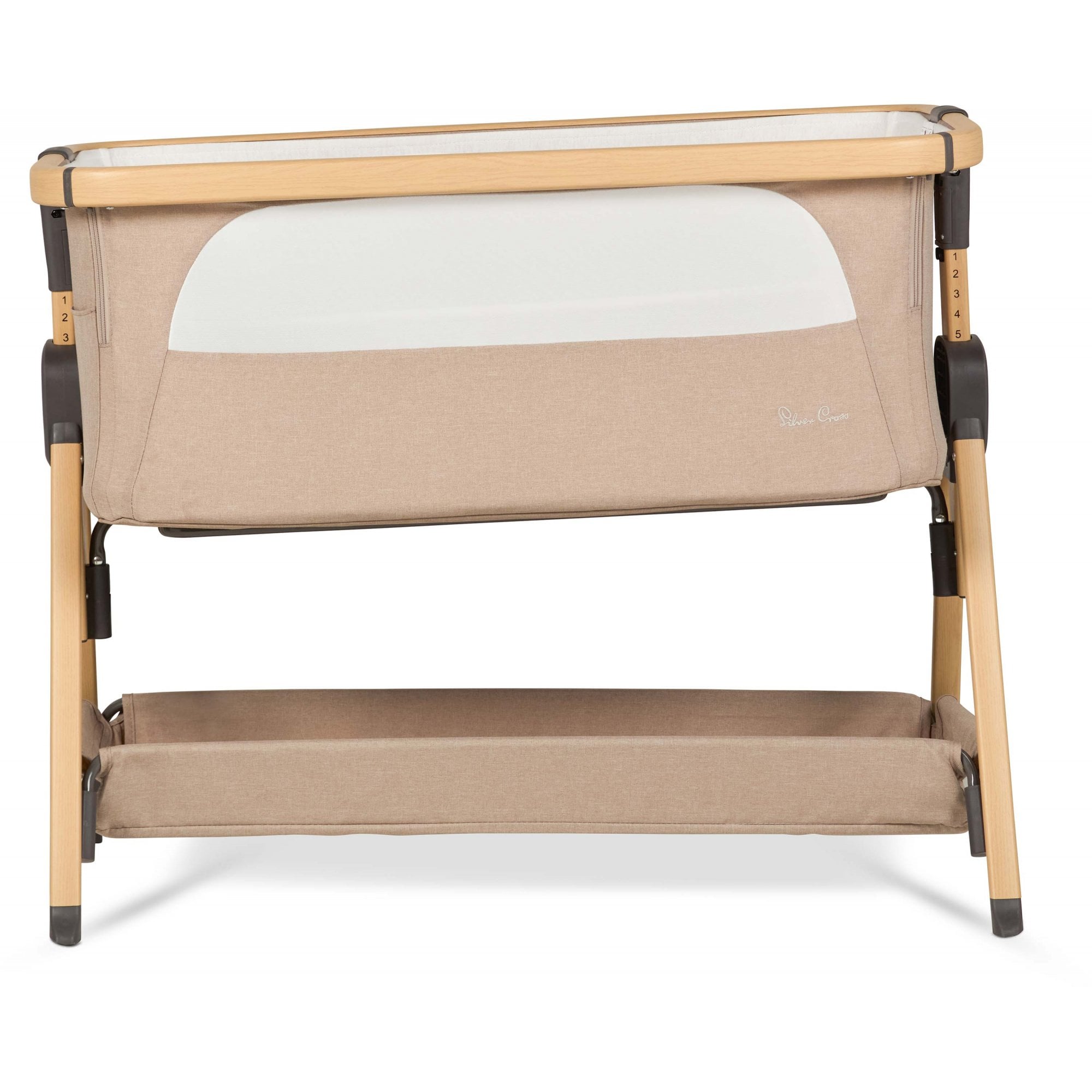 Silver Cross Lunar Bedside Crib Oatmeal