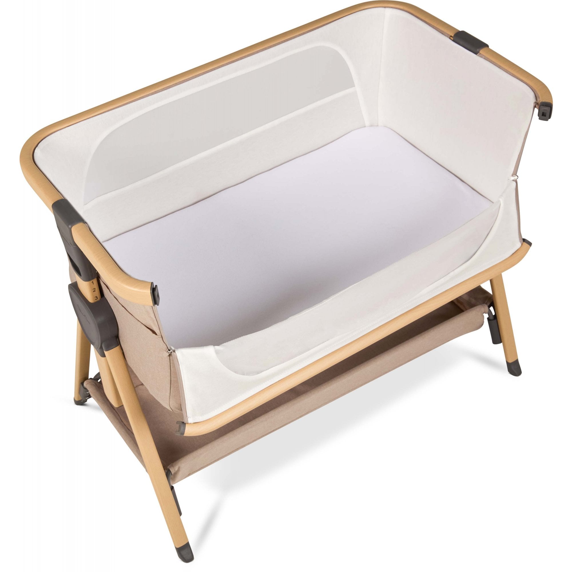 Silver Cross Lunar Bedside Crib Oatmeal