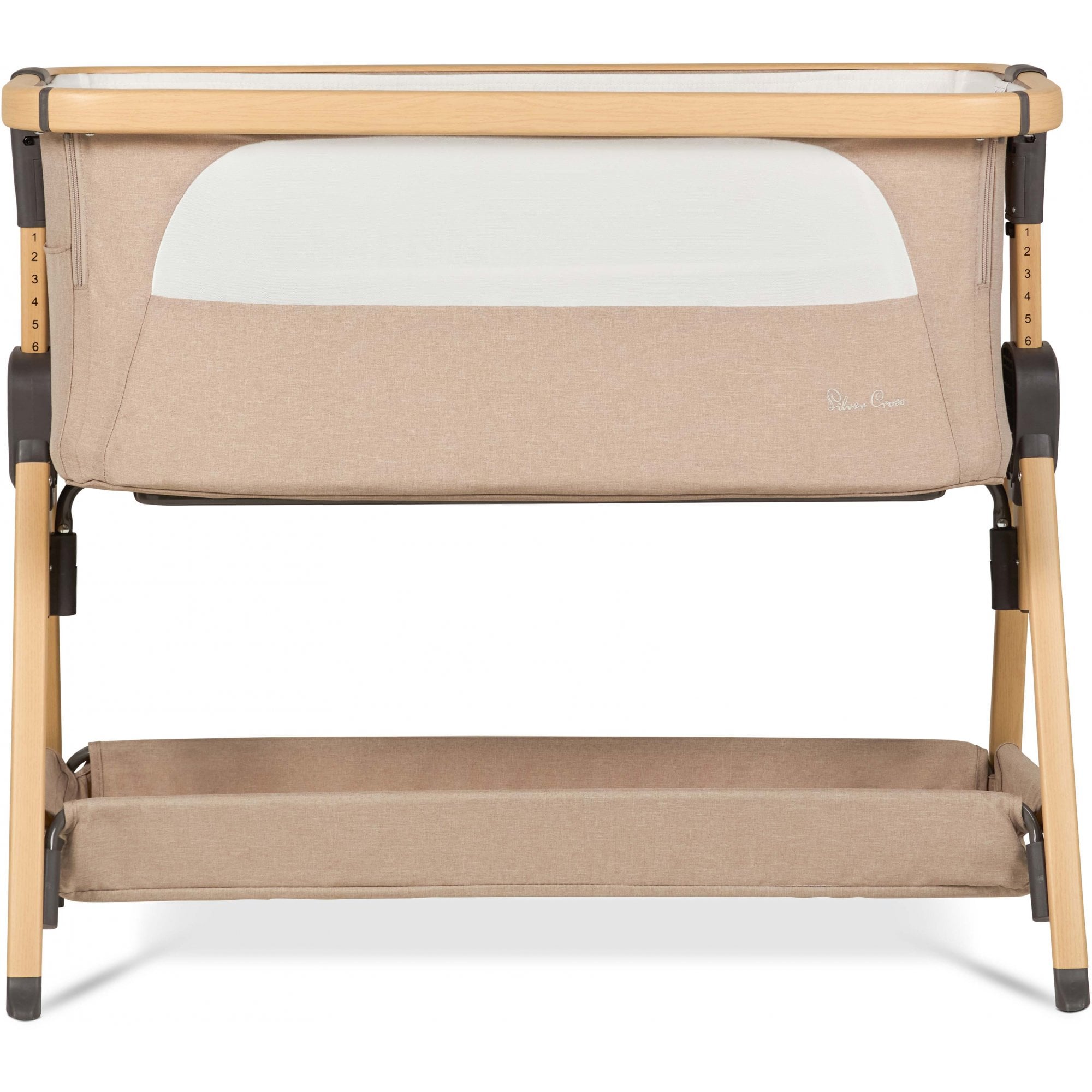 Silver Cross Lunar Bedside Crib Oatmeal