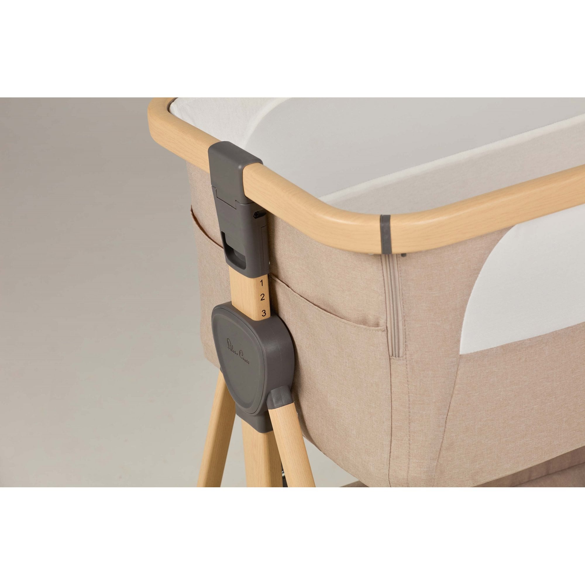 Silver Cross Lunar Bedside Crib Oatmeal