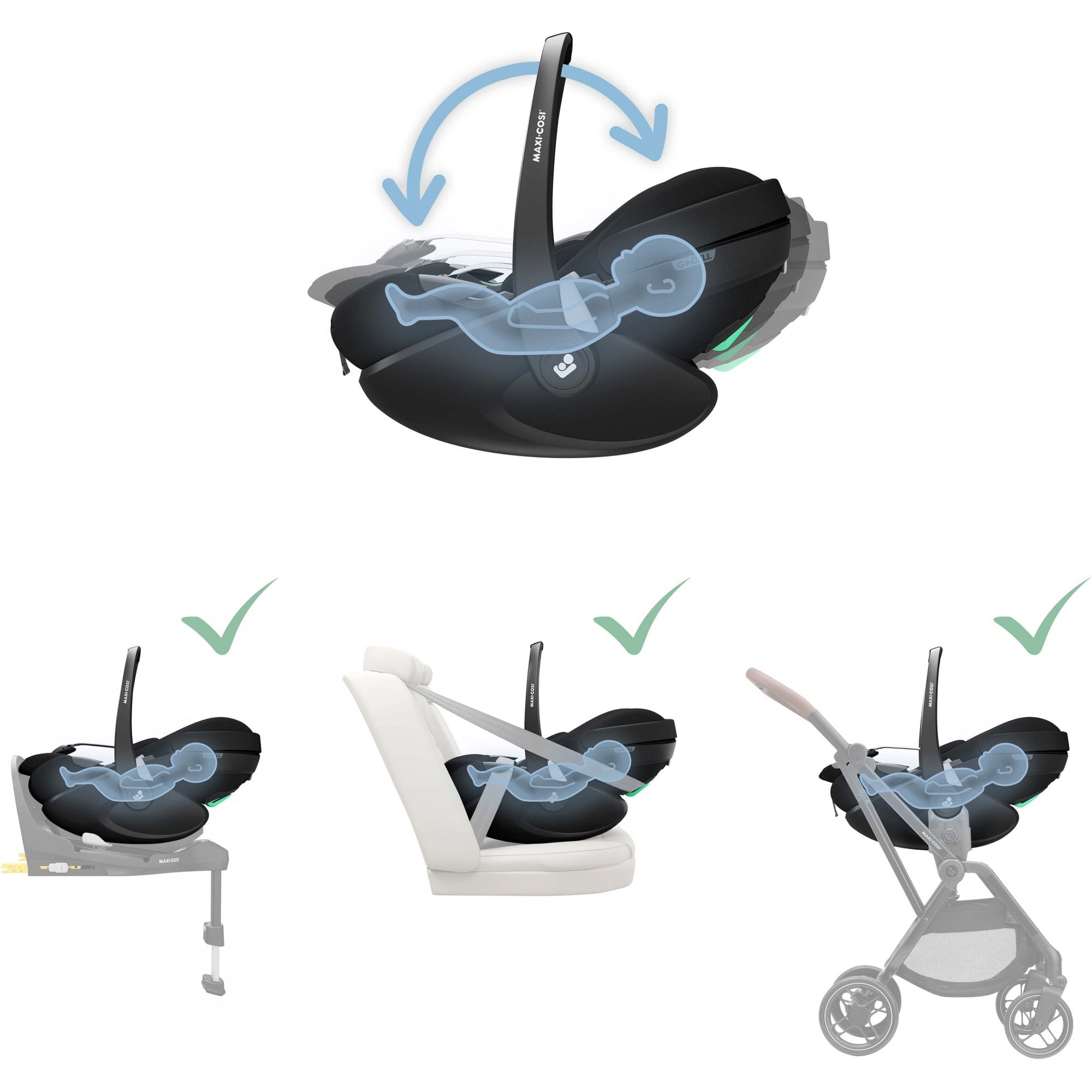 Maxi-Cosi Pebble 360 Pro V2 Infant Car Seat Group 0+ Twillic Black