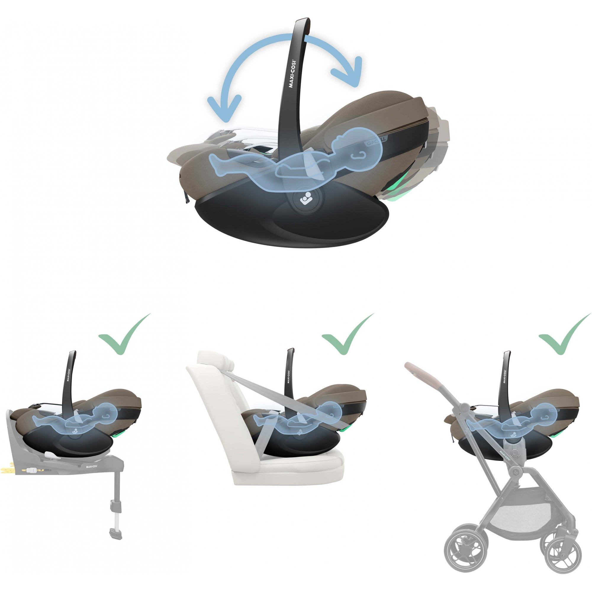 Maxi-Cosi Pebble 360 Pro V2 Infant Car Seat Group 0+ Twillic Truffle