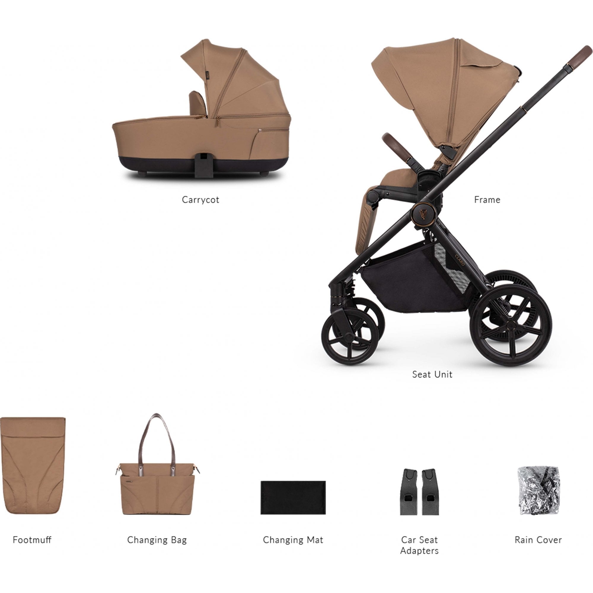 Venicci Claro 2in1 Pram Caramel