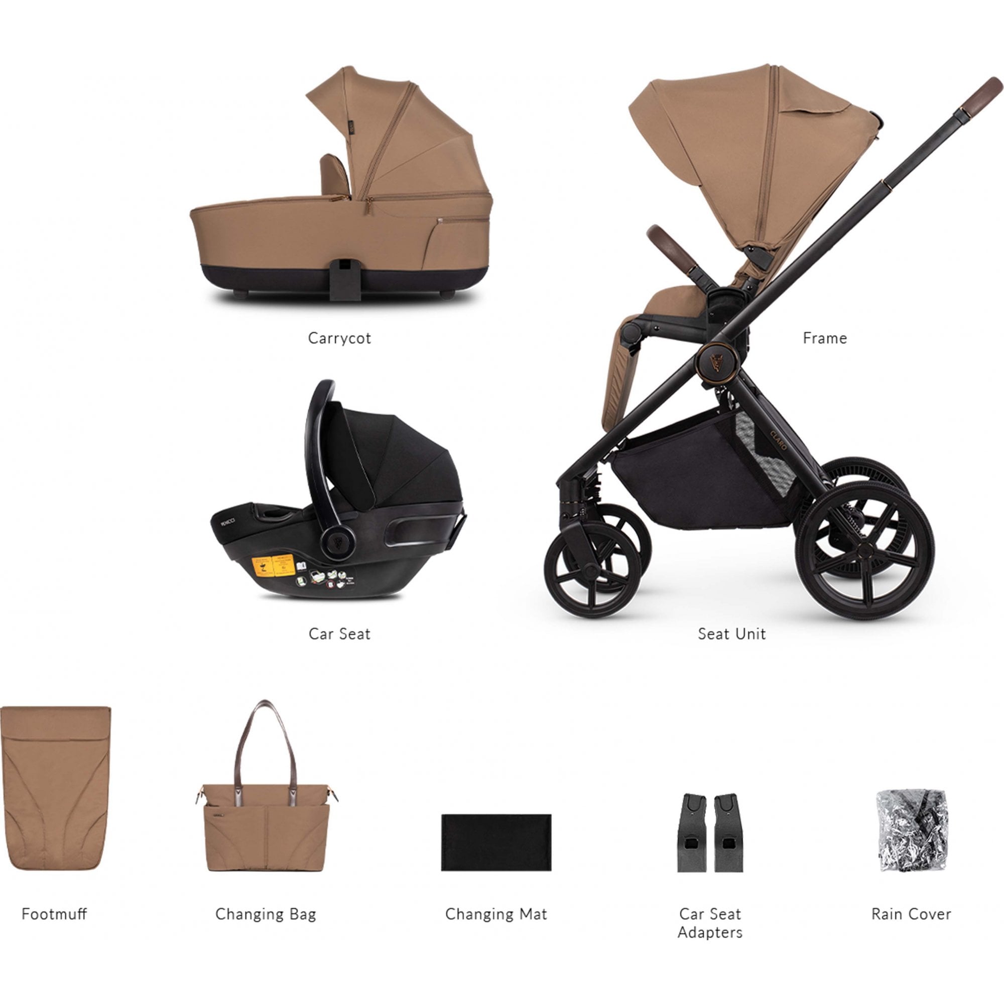 Venicci Claro 3in1 Pram Caramel