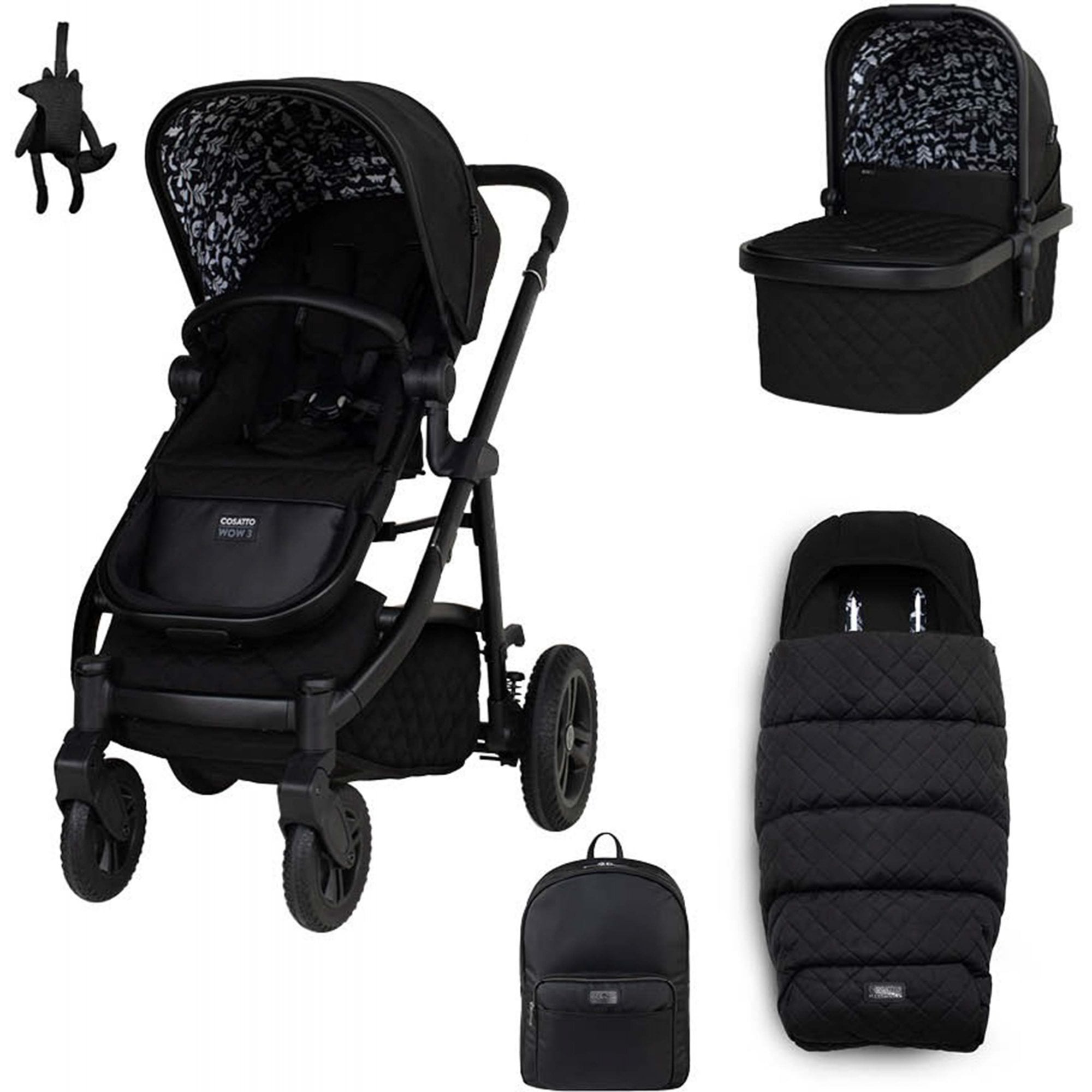 Cosatto Wow 3 Pram and Accessory Bundle Silhouette