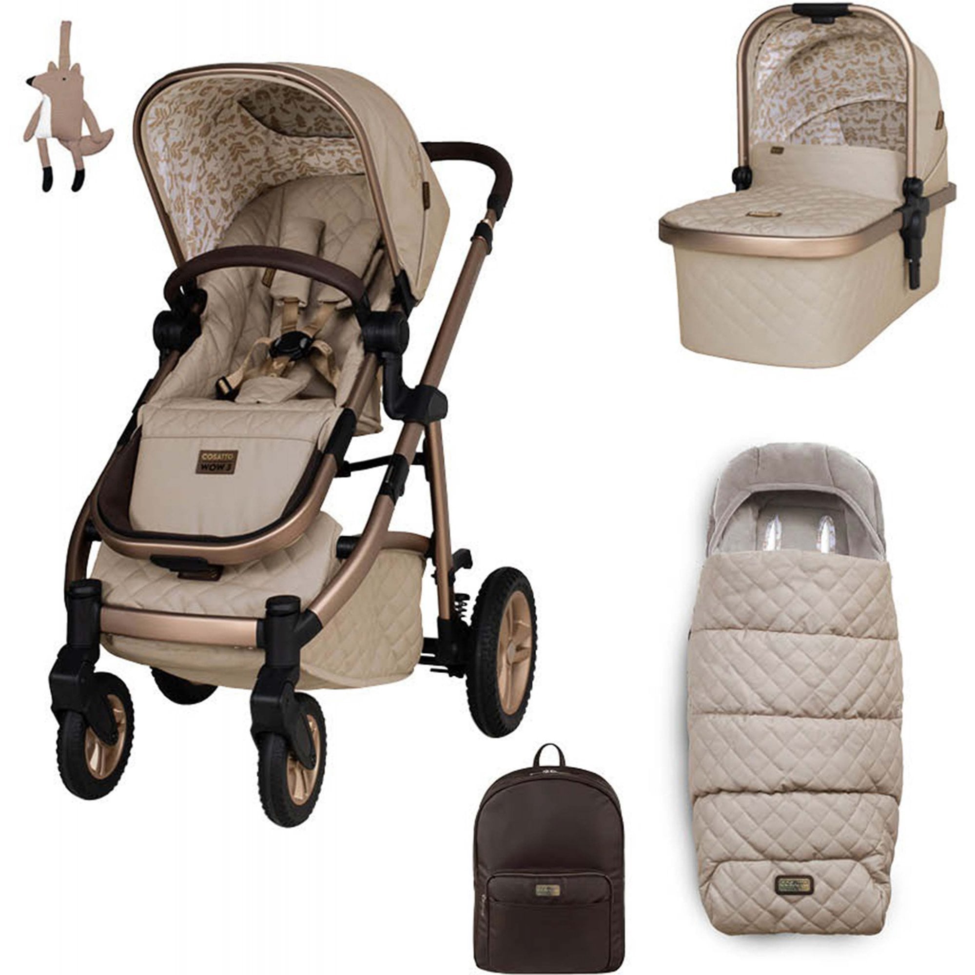 Cosatto Wow 3 Pram and Accessory Bundle Whisper