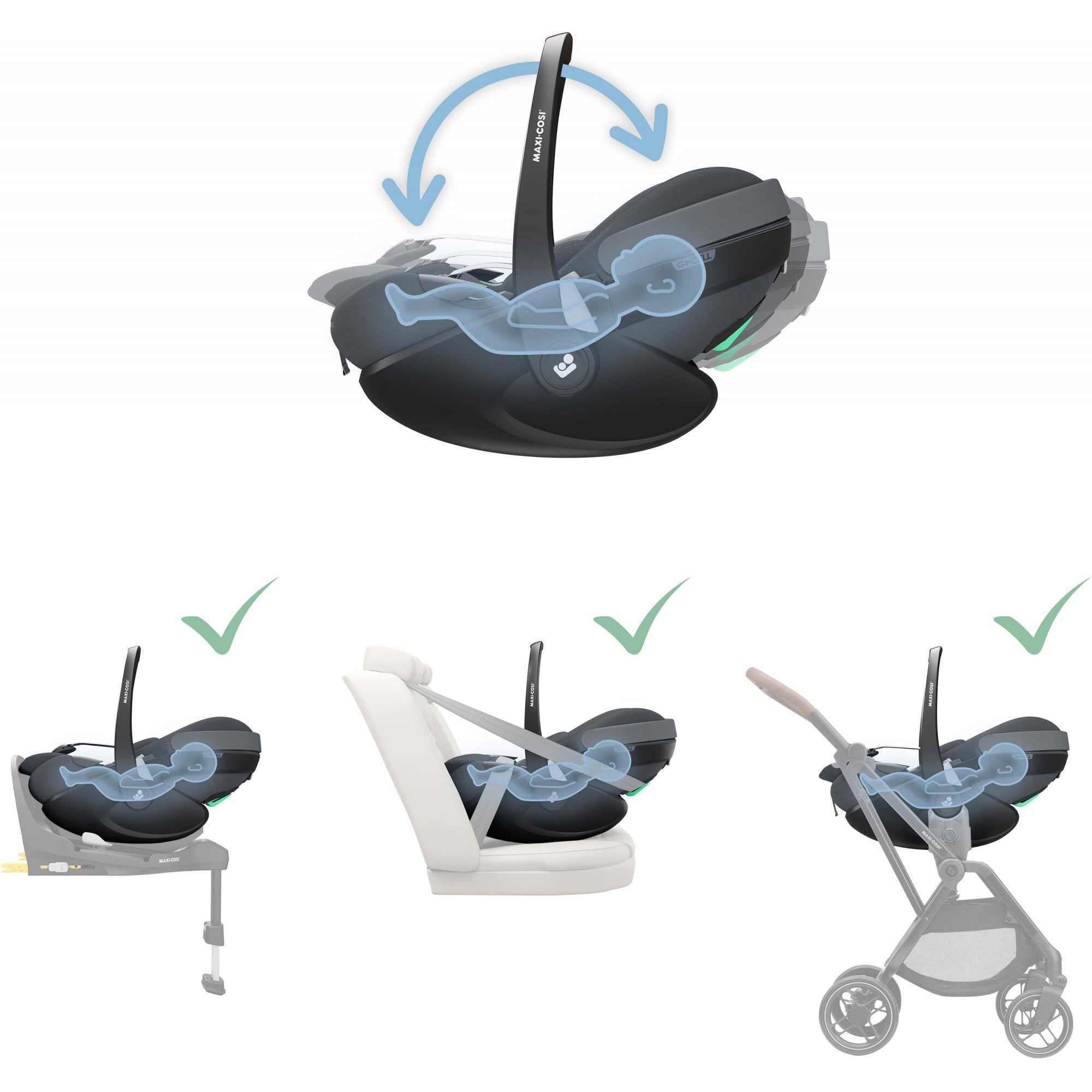 Maxi-Cosi Pebble 360 Pro V2 Infant Car Seat Group 0+ Twillic Graphite