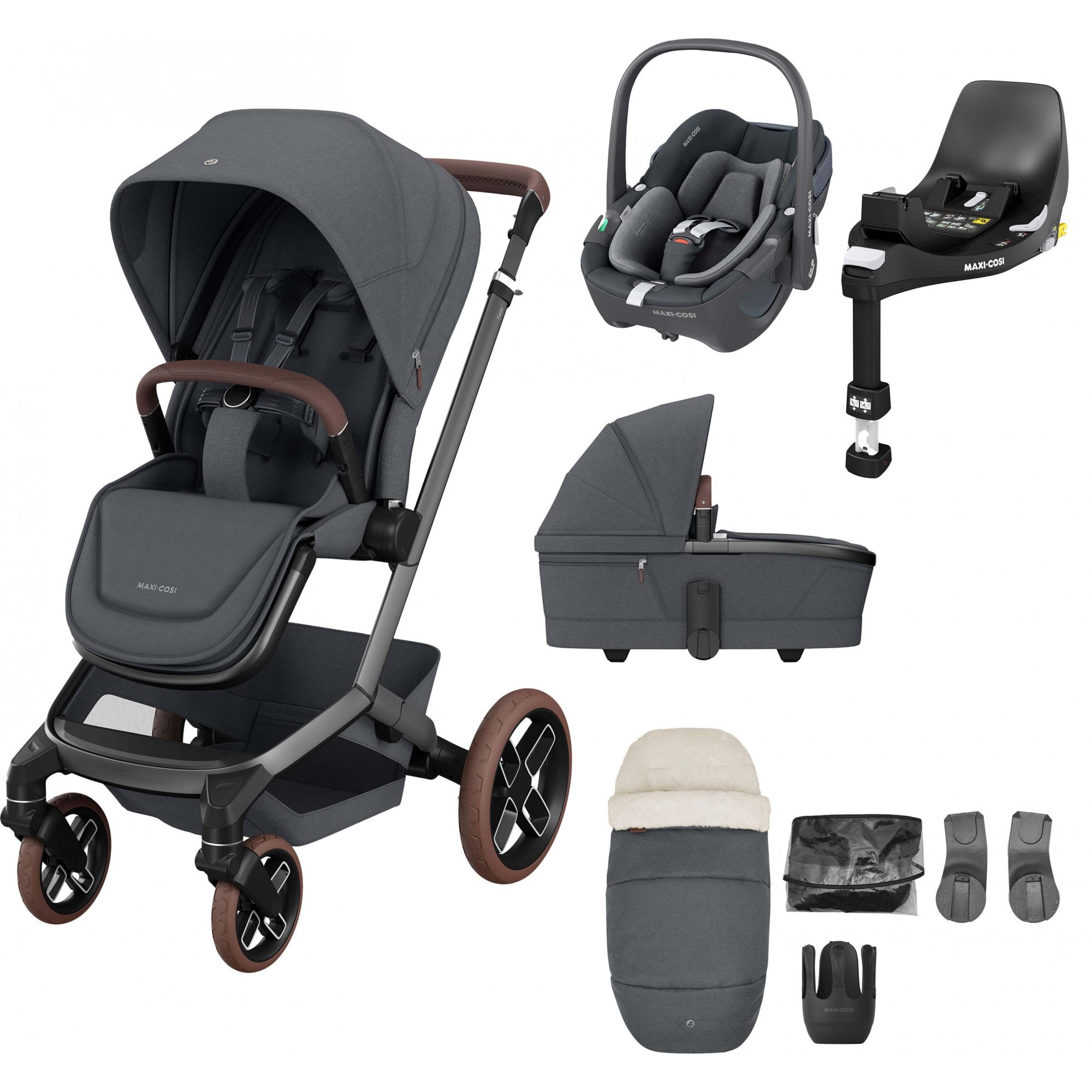 Maxi Cosi Fame 8 Piece Complete Bundle Twillic Graphite