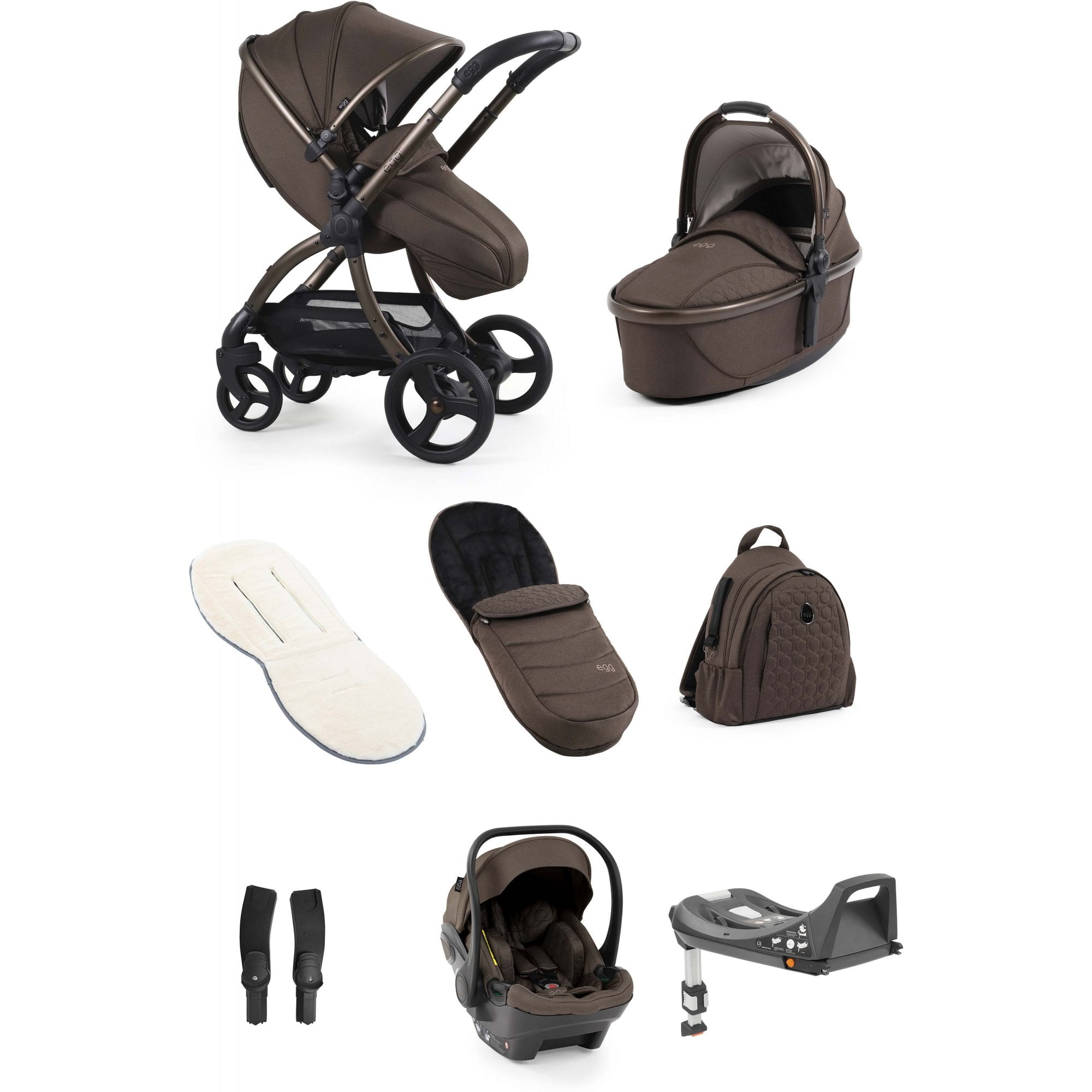 egg3® Stroller Luxury Bundle Chocolate Velvet