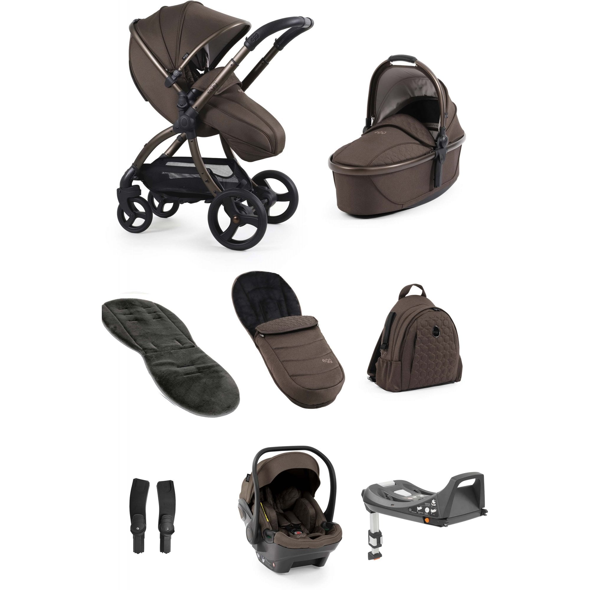 egg3® Stroller Luxury Bundle Chocolate Velvet