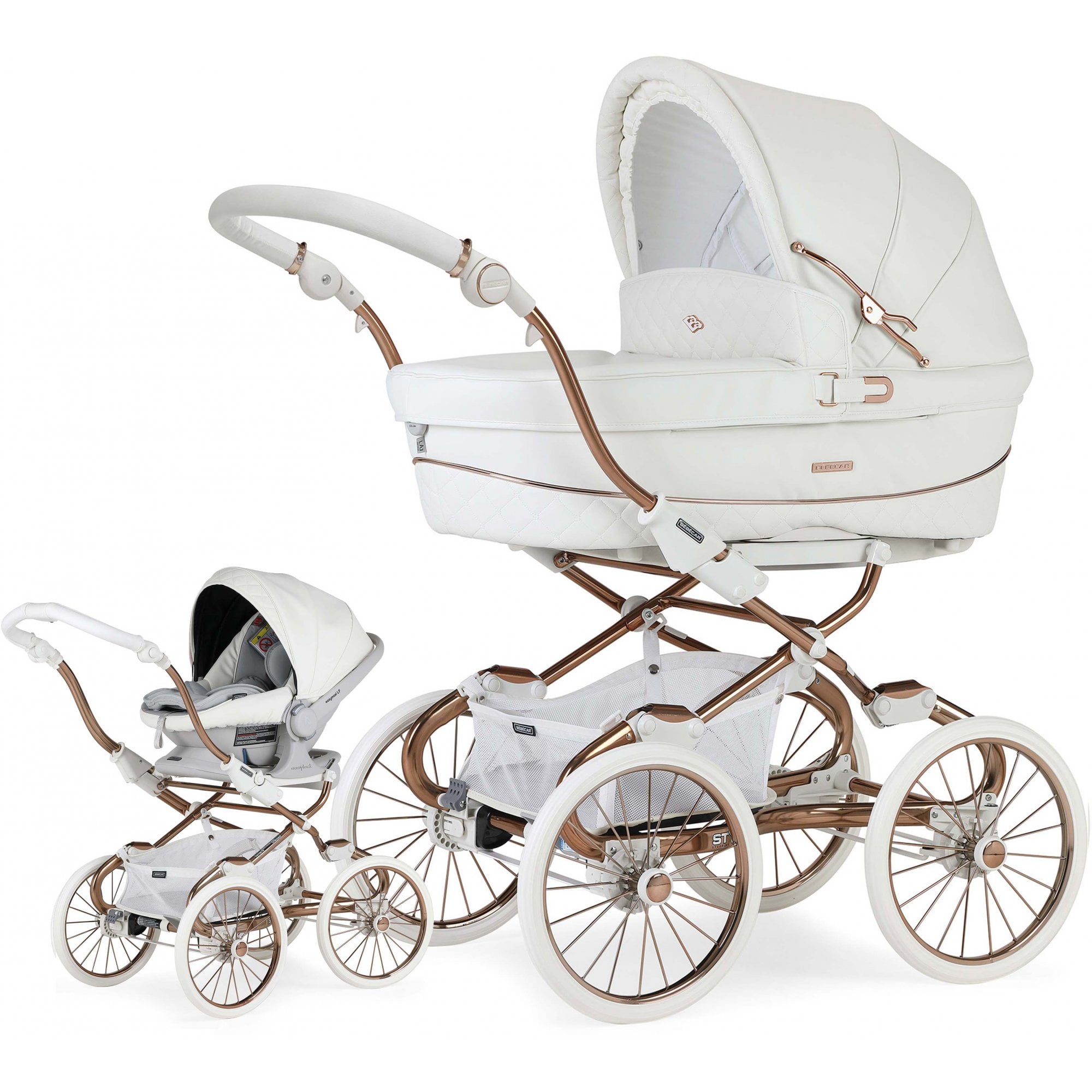 Bebecar Stylo Class+ Special Combination White Rose & Car Seat