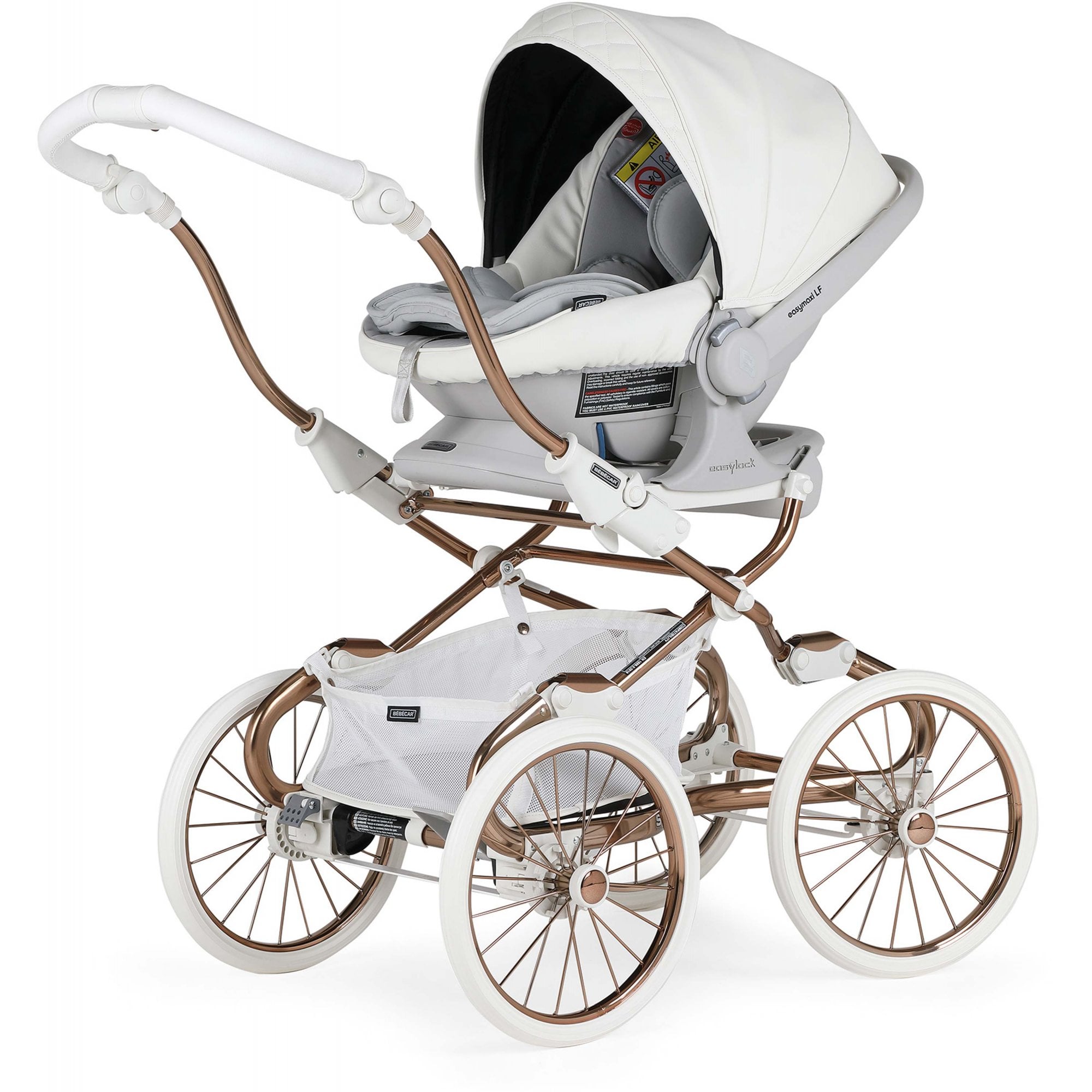 Bebecar Stylo Class+ Special Combination White Rose & Car Seat