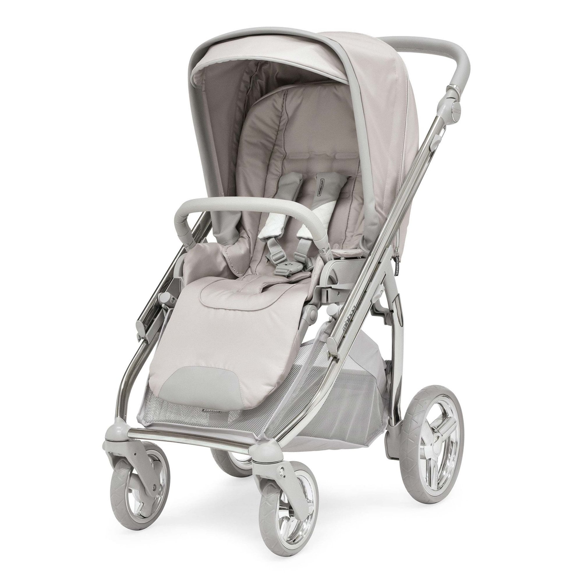 Bebecar Duo Minipop Pram Silver Grey