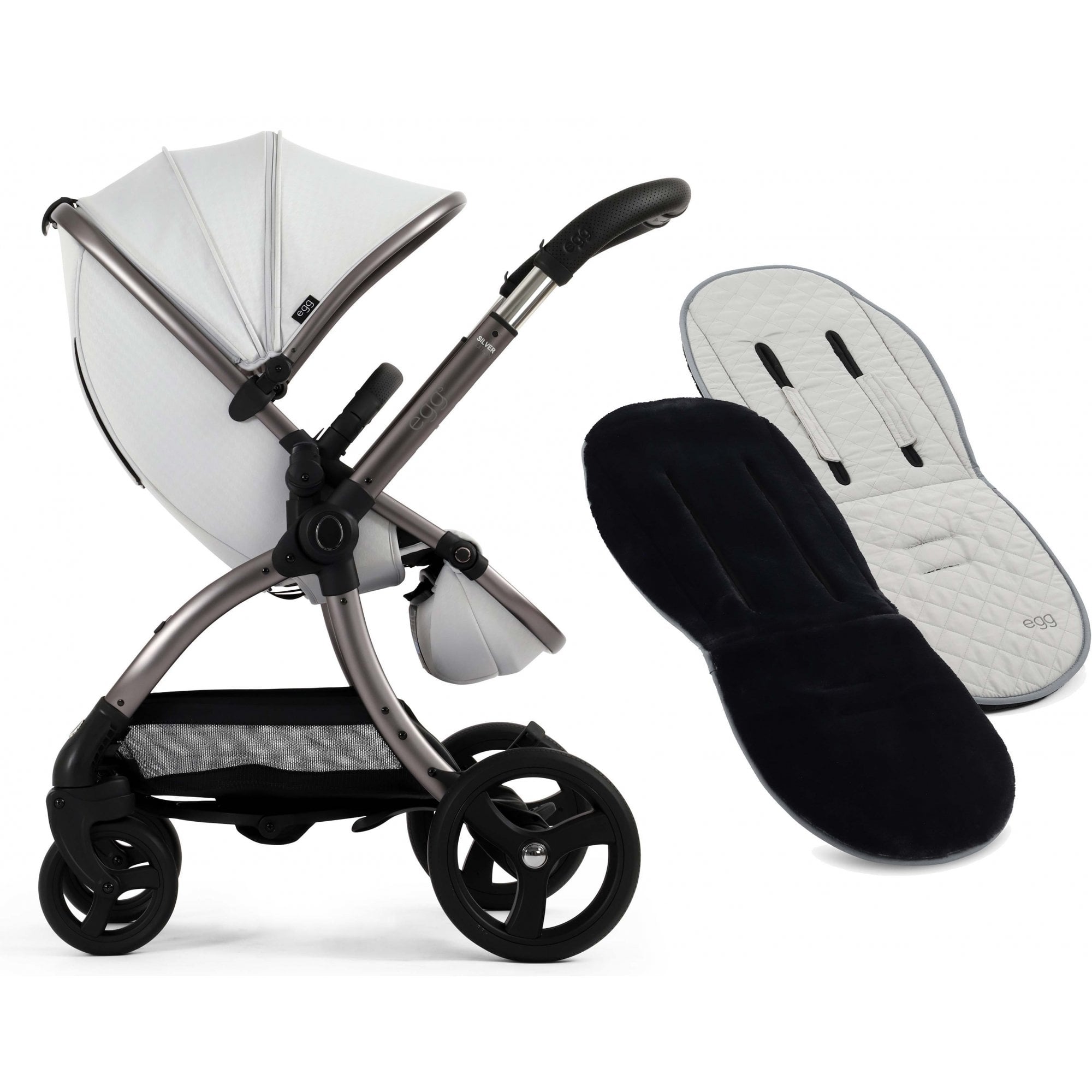 egg3® Stroller Houndstooth Silver