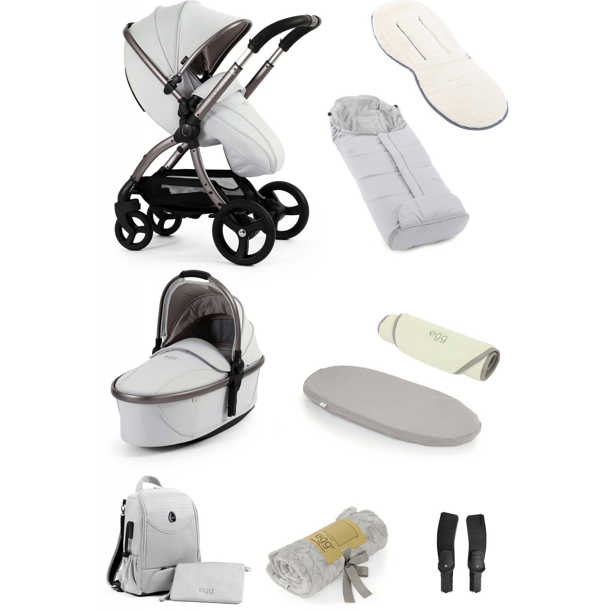 egg3® Snuggle Special Edition Bundle 9 Piece Houndstooth Silver