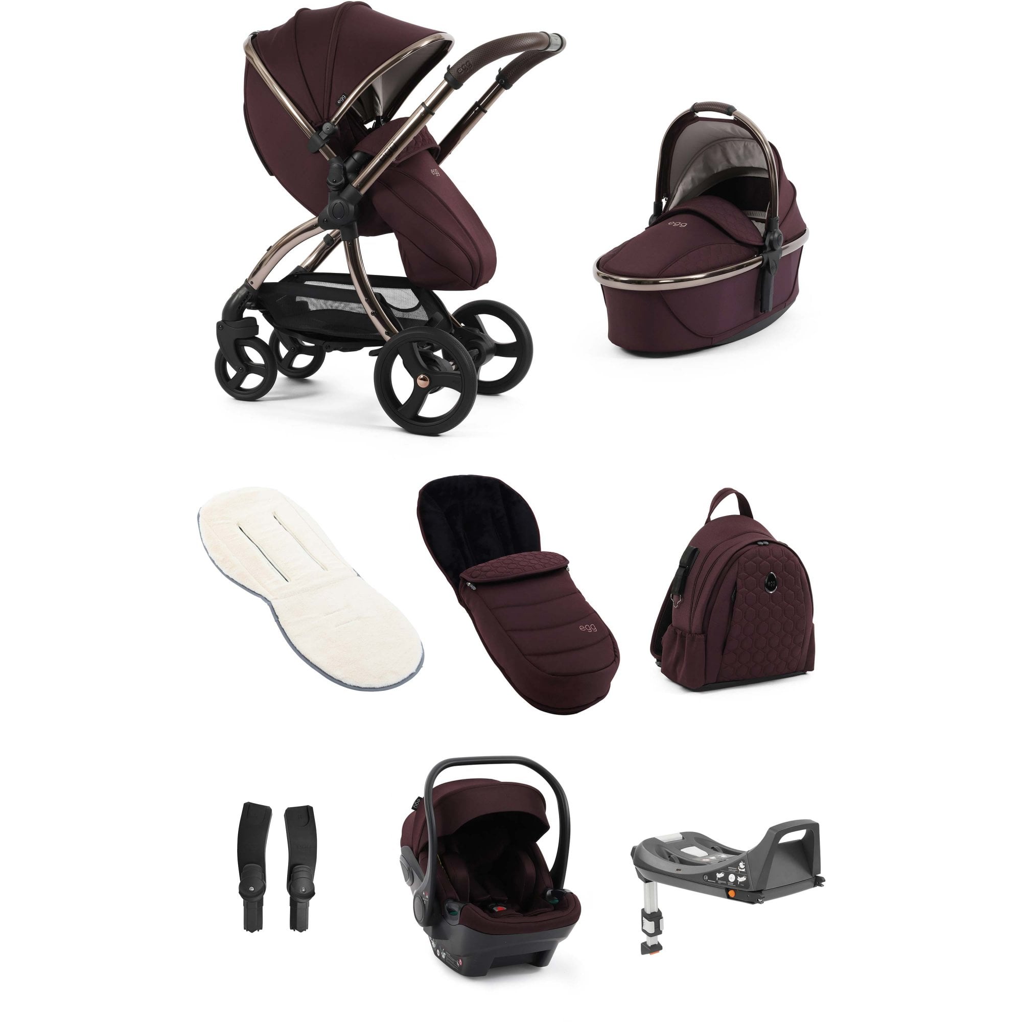 egg3® Stroller Luxury Bundle Mulberry