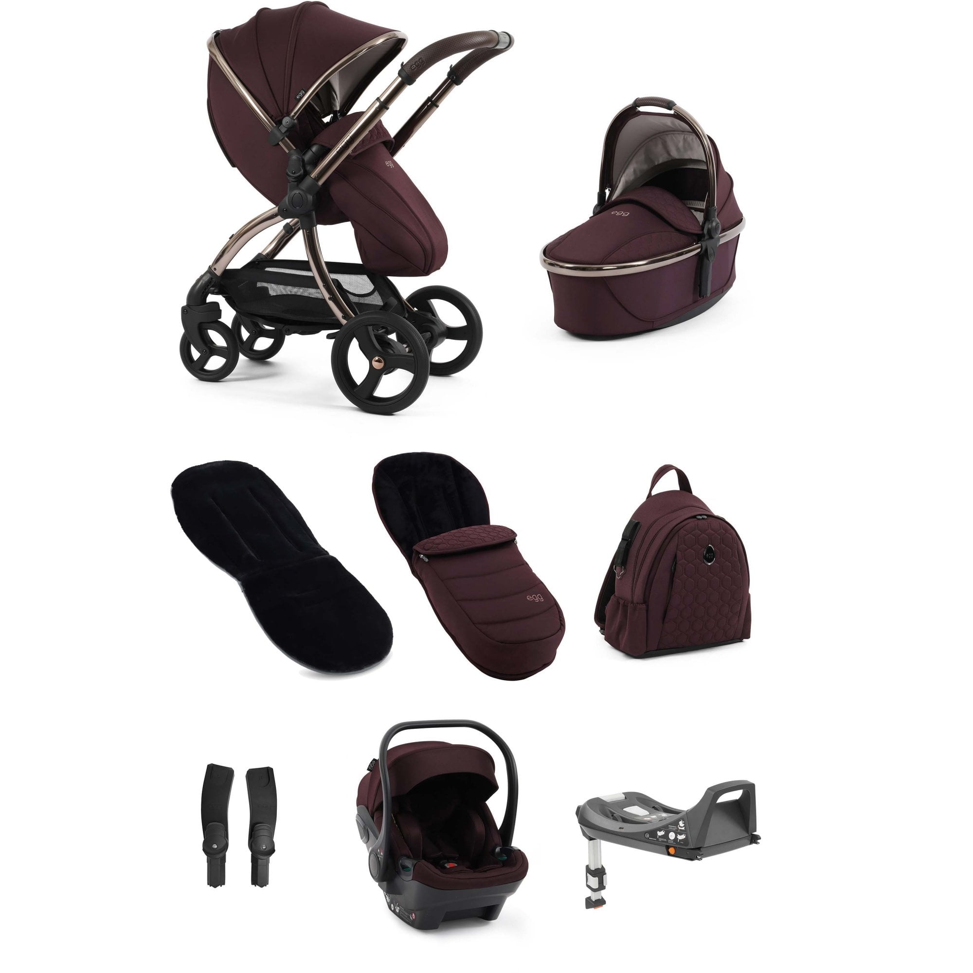 egg3® Stroller Luxury Bundle Mulberry