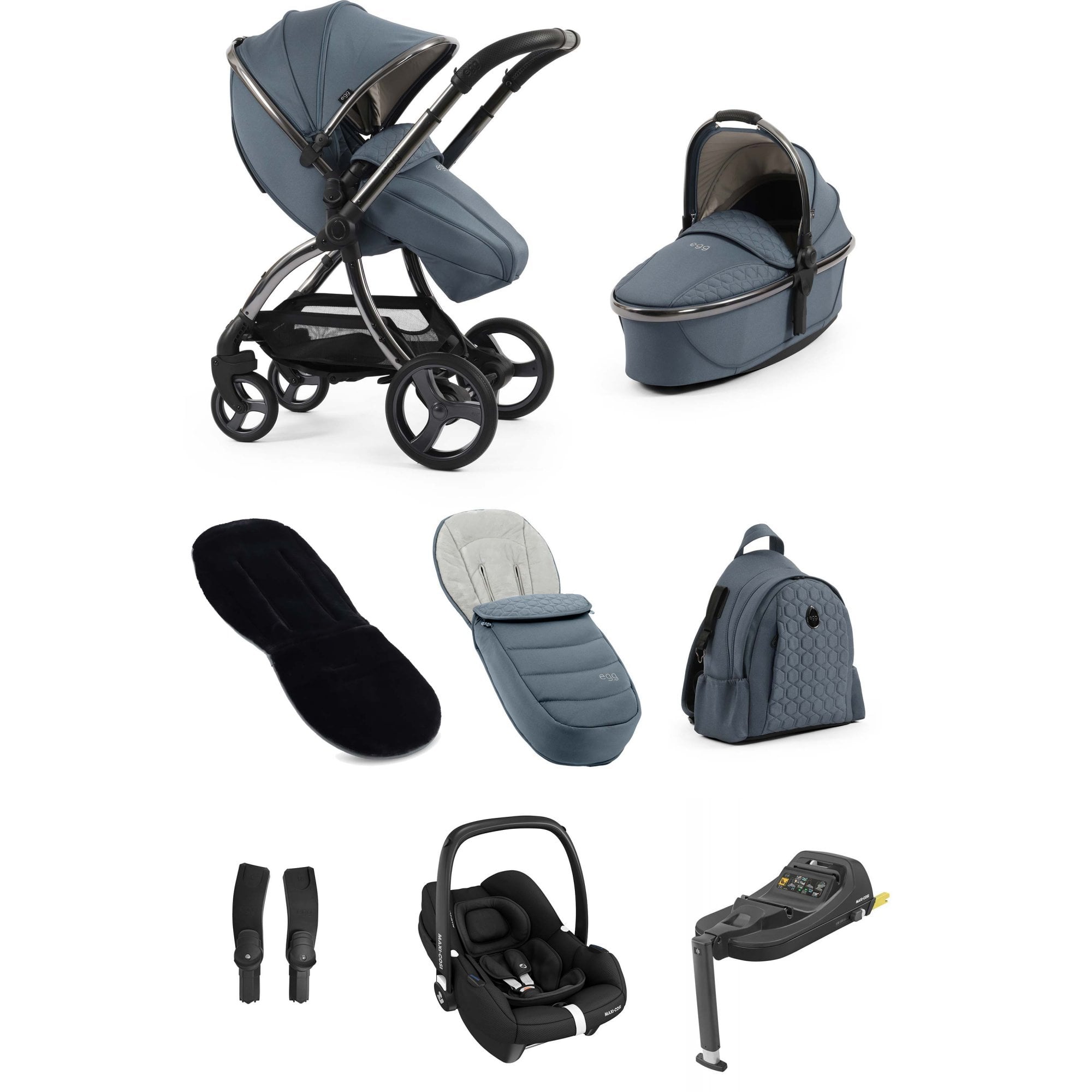 egg3® Stroller Luxury Bundle Topaz + Cabriofix i-Size Car Seat & Base