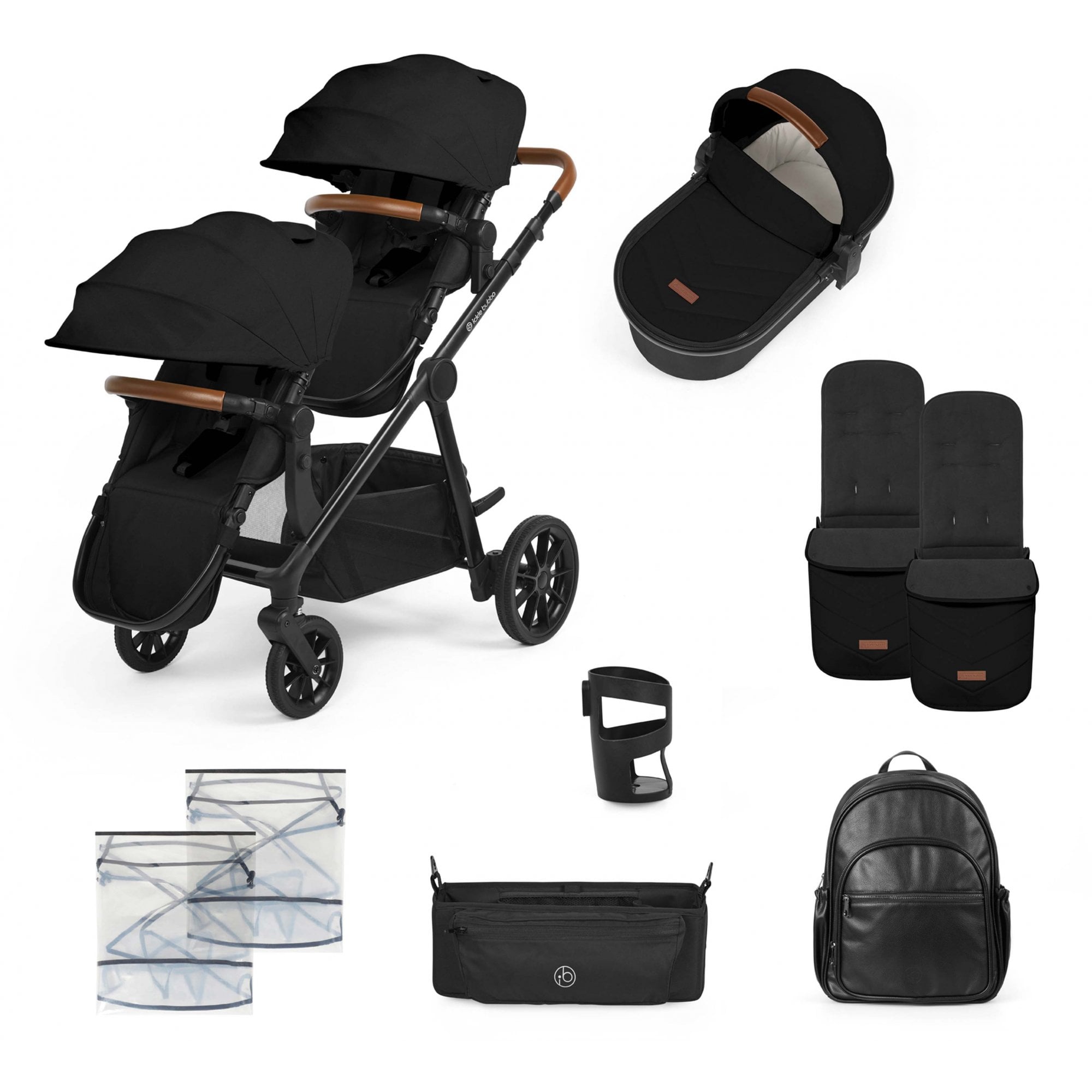 Ickle Bubba Virgo Growing Family 11 Piece Pram Bundle Black