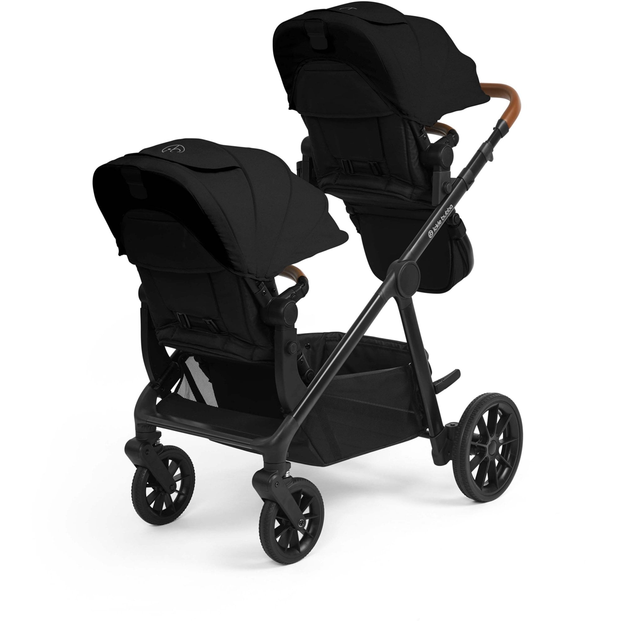 Ickle Bubba Virgo Twin 18 Piece Travel System with i-Size & ISOFIX Bases Bundle Black