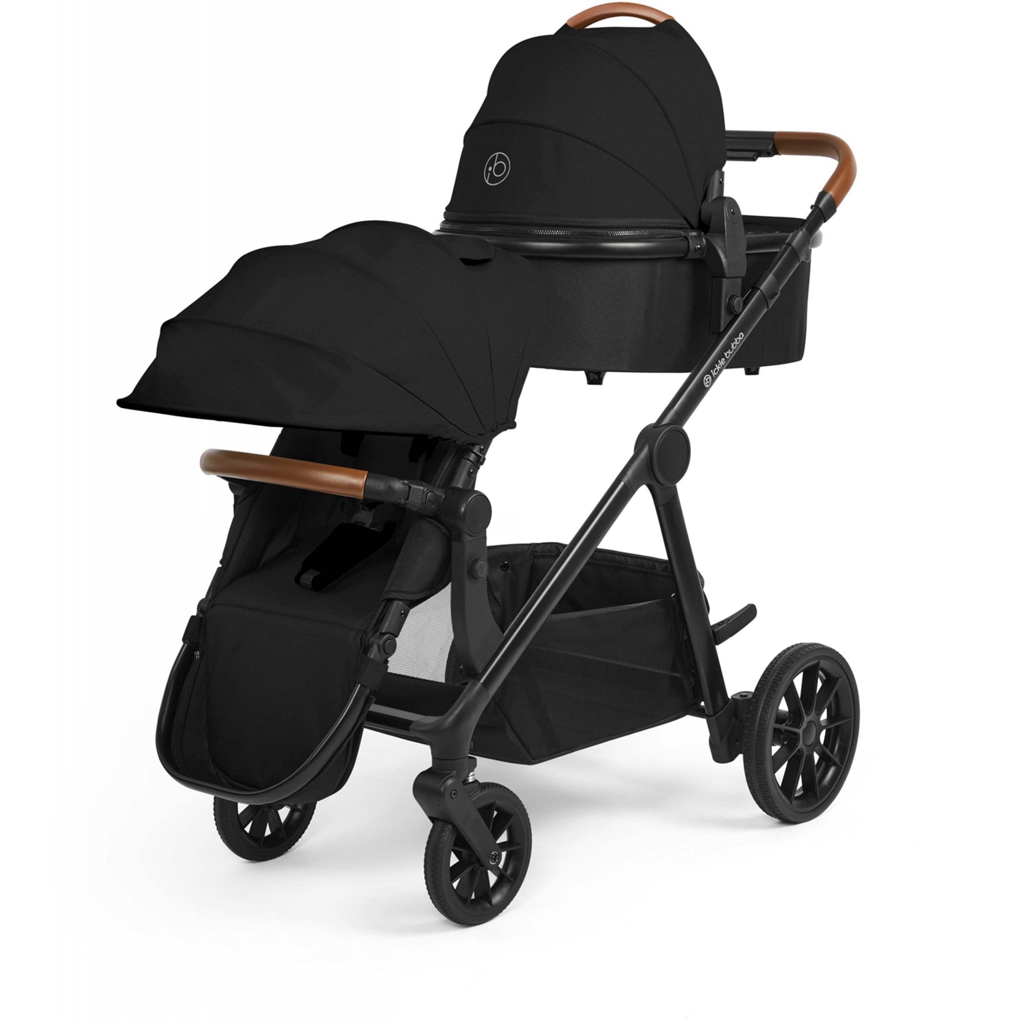 Ickle Bubba Virgo Twin 12 Piece Pram Bundle Black