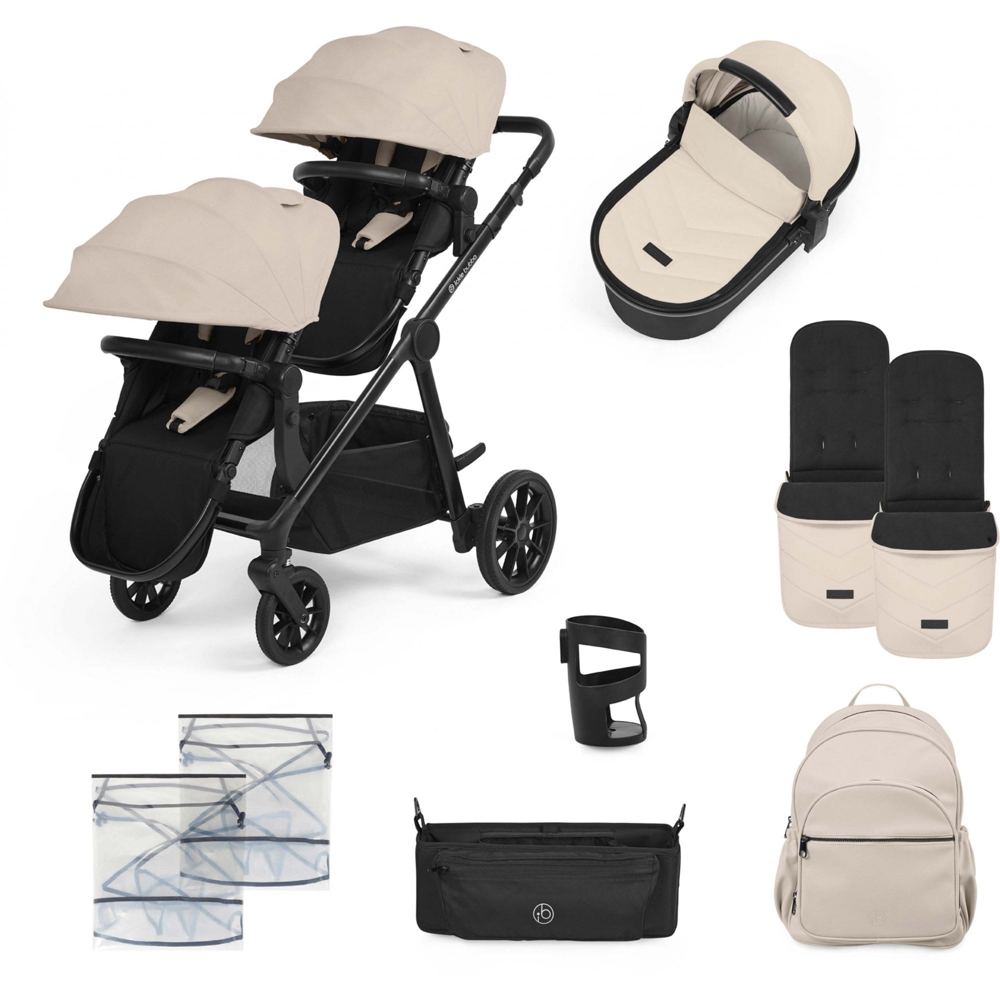 Ickle Bubba Virgo Growing Family 11 Piece Pram Bundle Stone