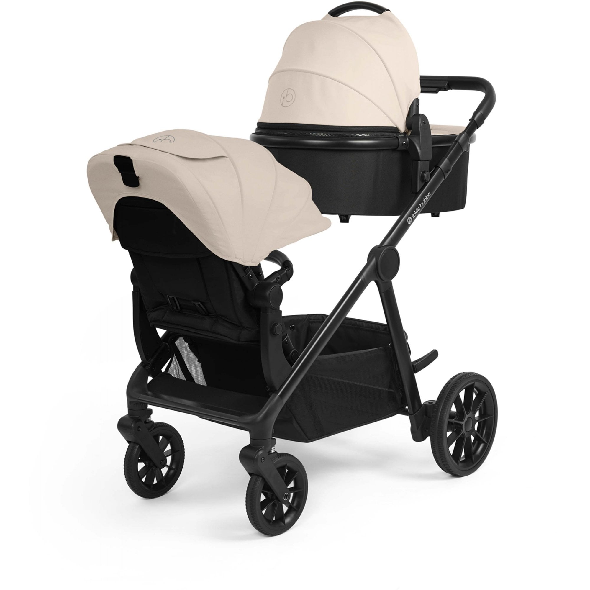 Ickle Bubba Virgo Twin 18 Piece Travel System with i-Size & ISOFIX Bases Stone