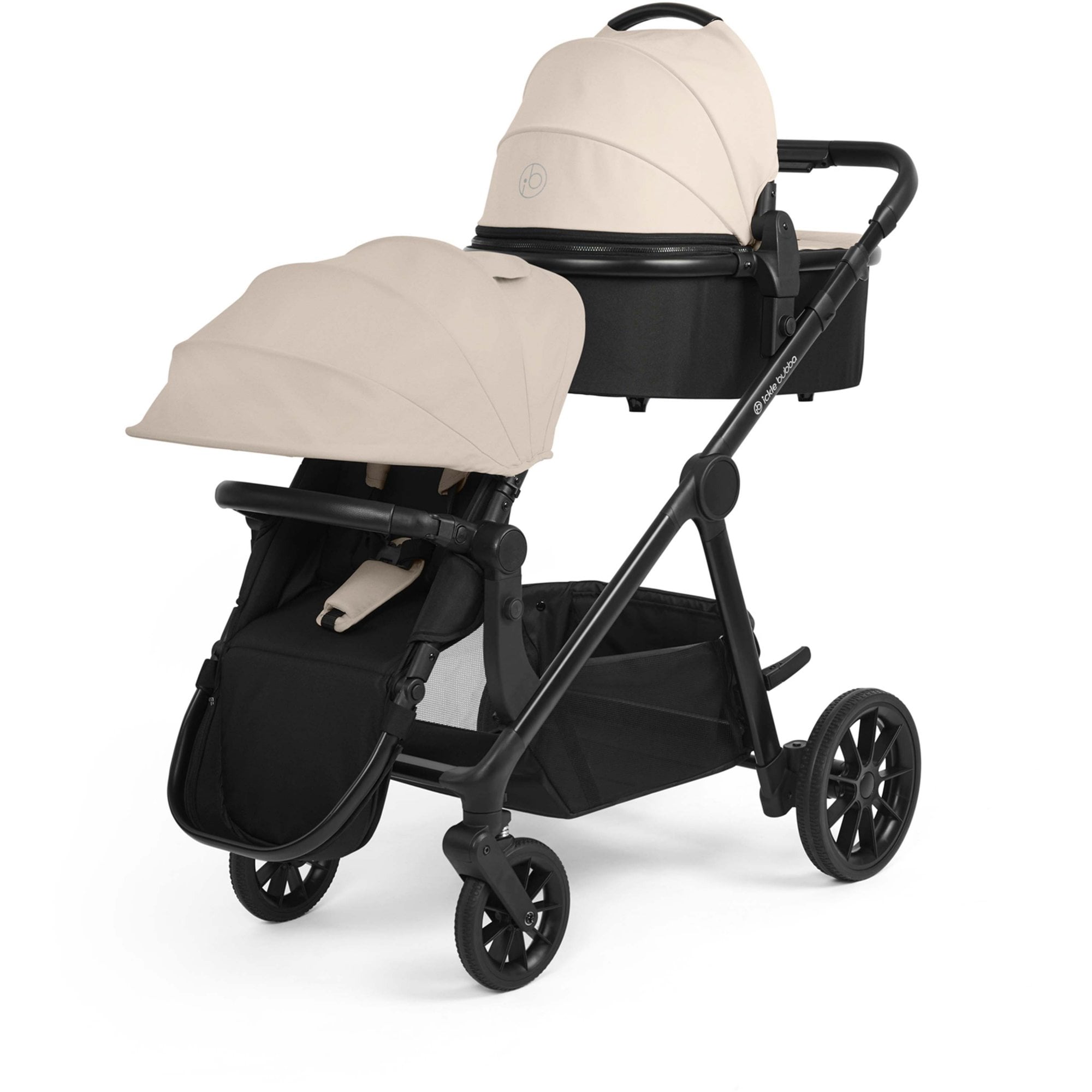 Ickle Bubba Virgo Twin 18 Piece Travel System with i-Size & ISOFIX Bases Stone