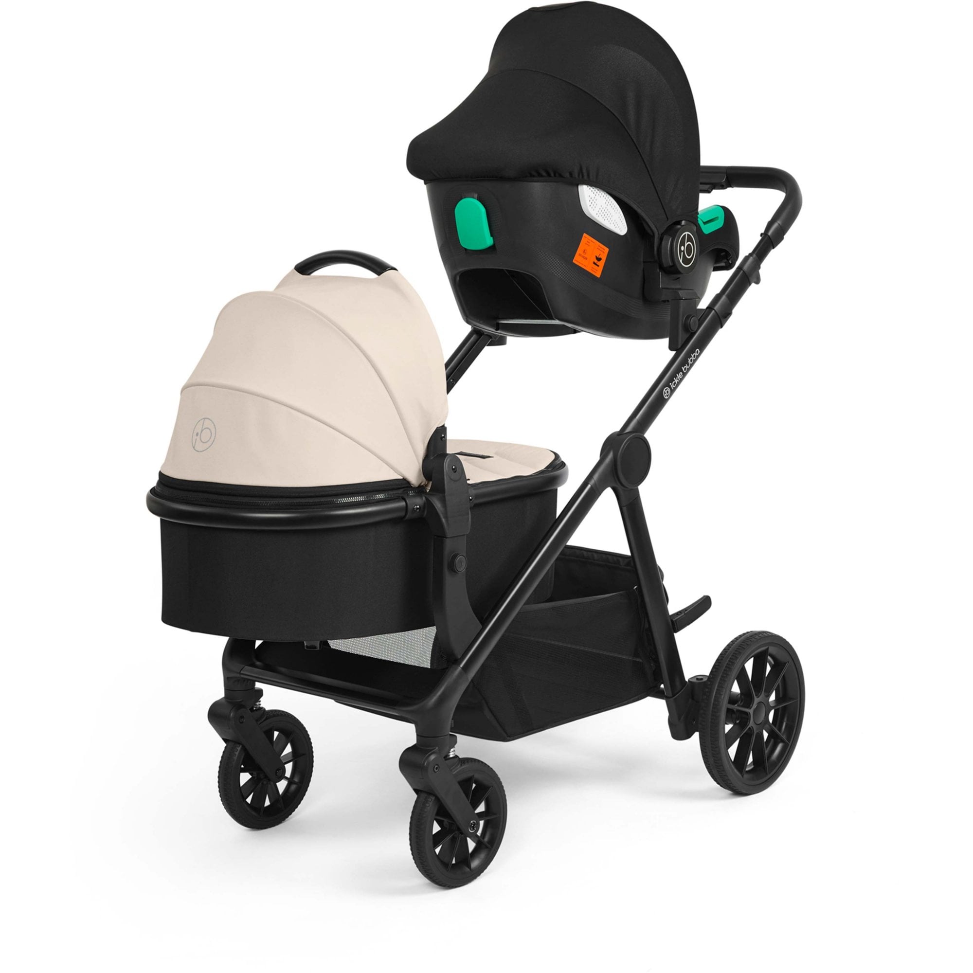 Ickle Bubba Virgo Growing Family 14 Piece Travel System + i-Size & ISOFIX Base Stone