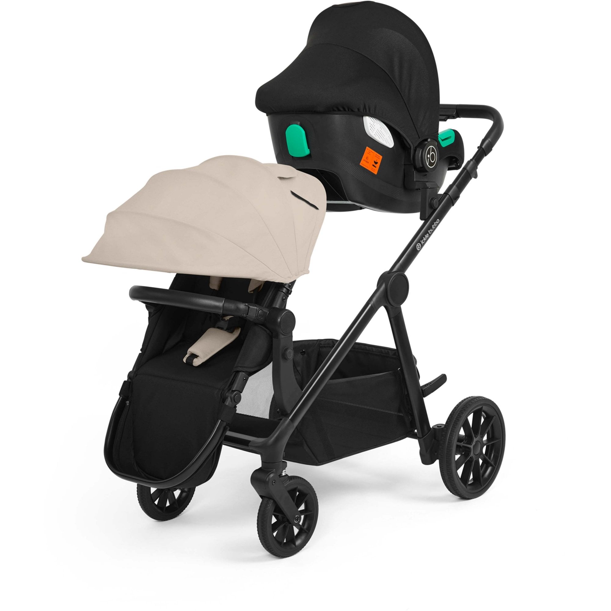 Ickle Bubba Virgo Growing Family 14 Piece Travel System + i-Size & ISOFIX Base Stone