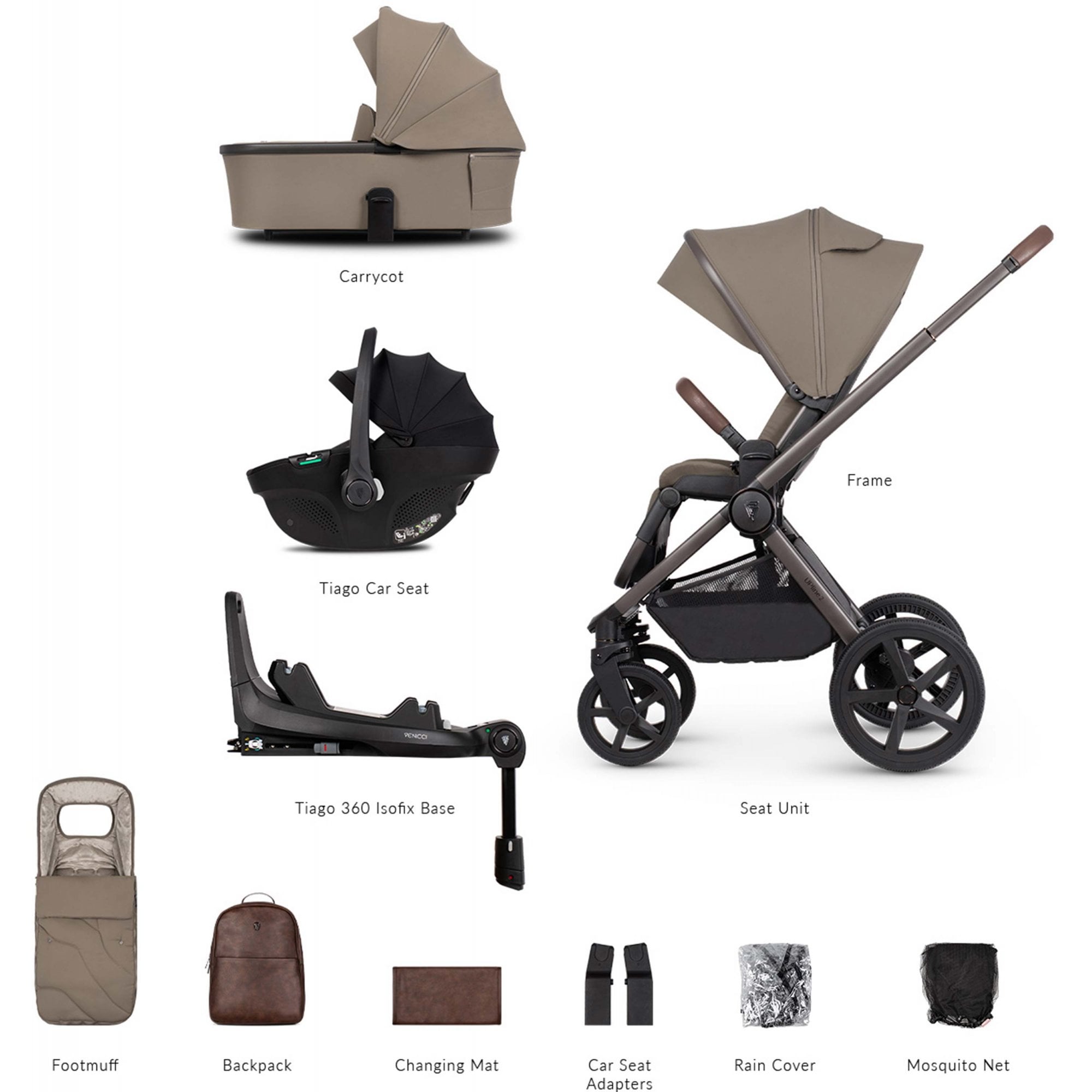 Venicci Upline 2 SE Powder 3in1 Travel System + Base