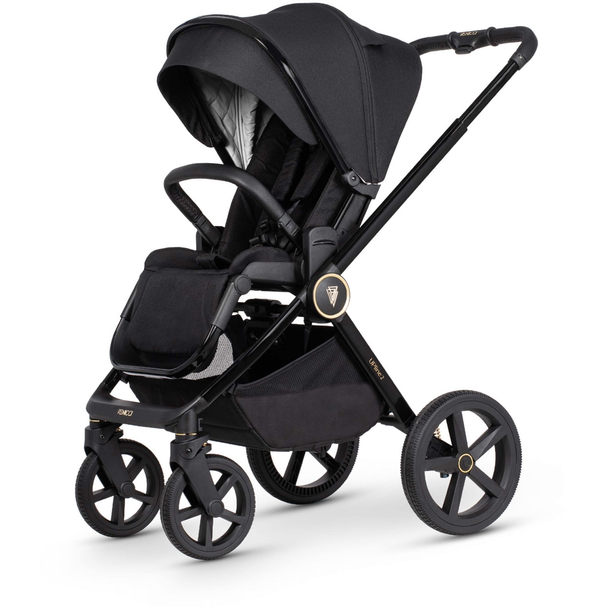 Venicci Upline 2 All Black 3in1 Travel System + Tiago Beige
