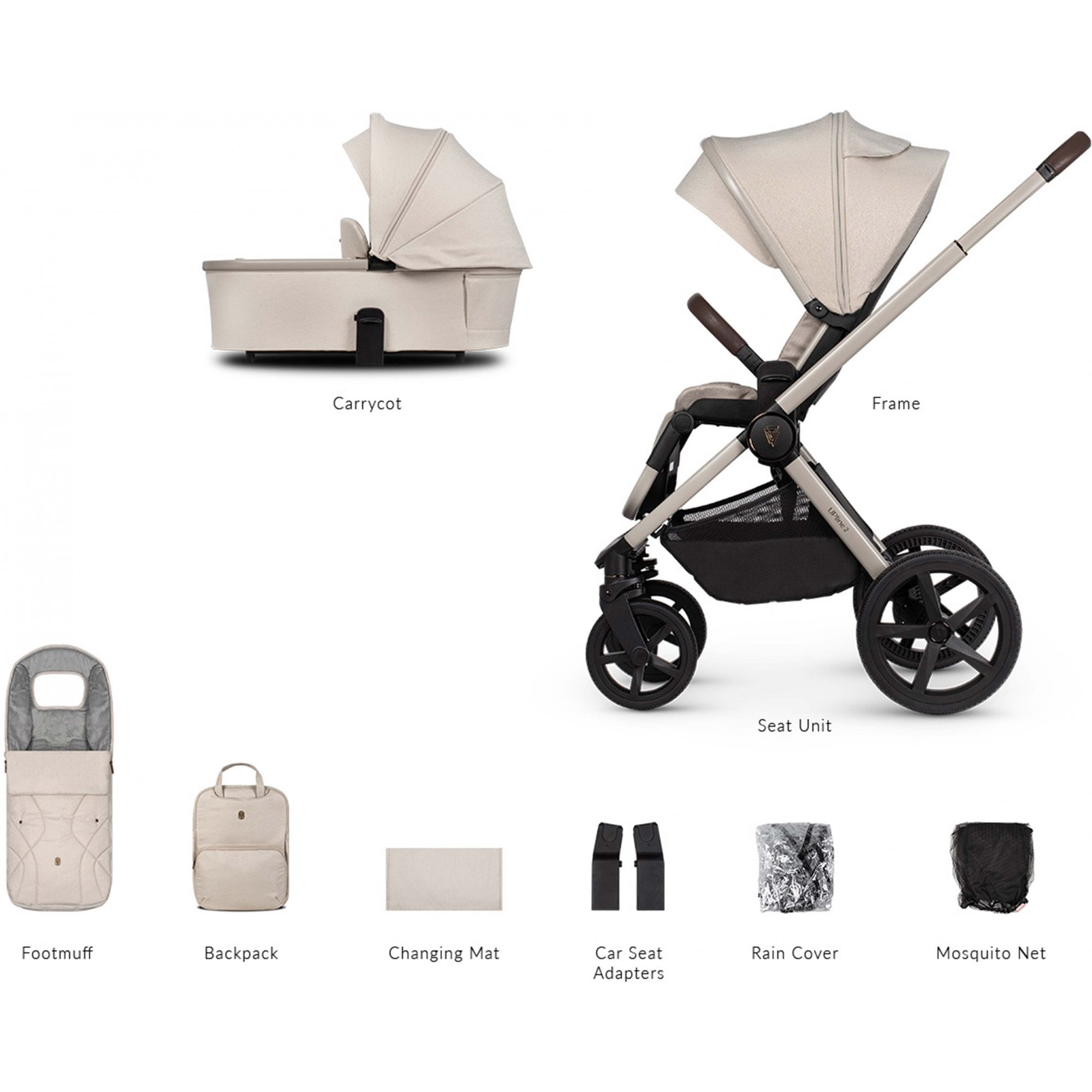 Venicci Upline 2 Stone Beige 2in1 Pram