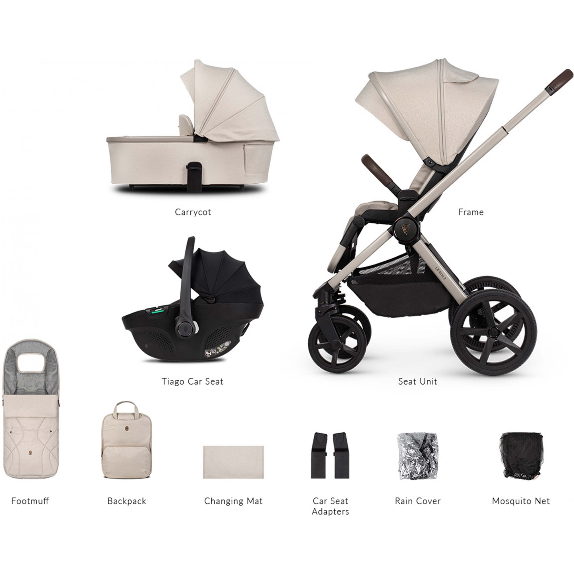 Venicci Upline 2 Stone Beige 3in1 Travel System