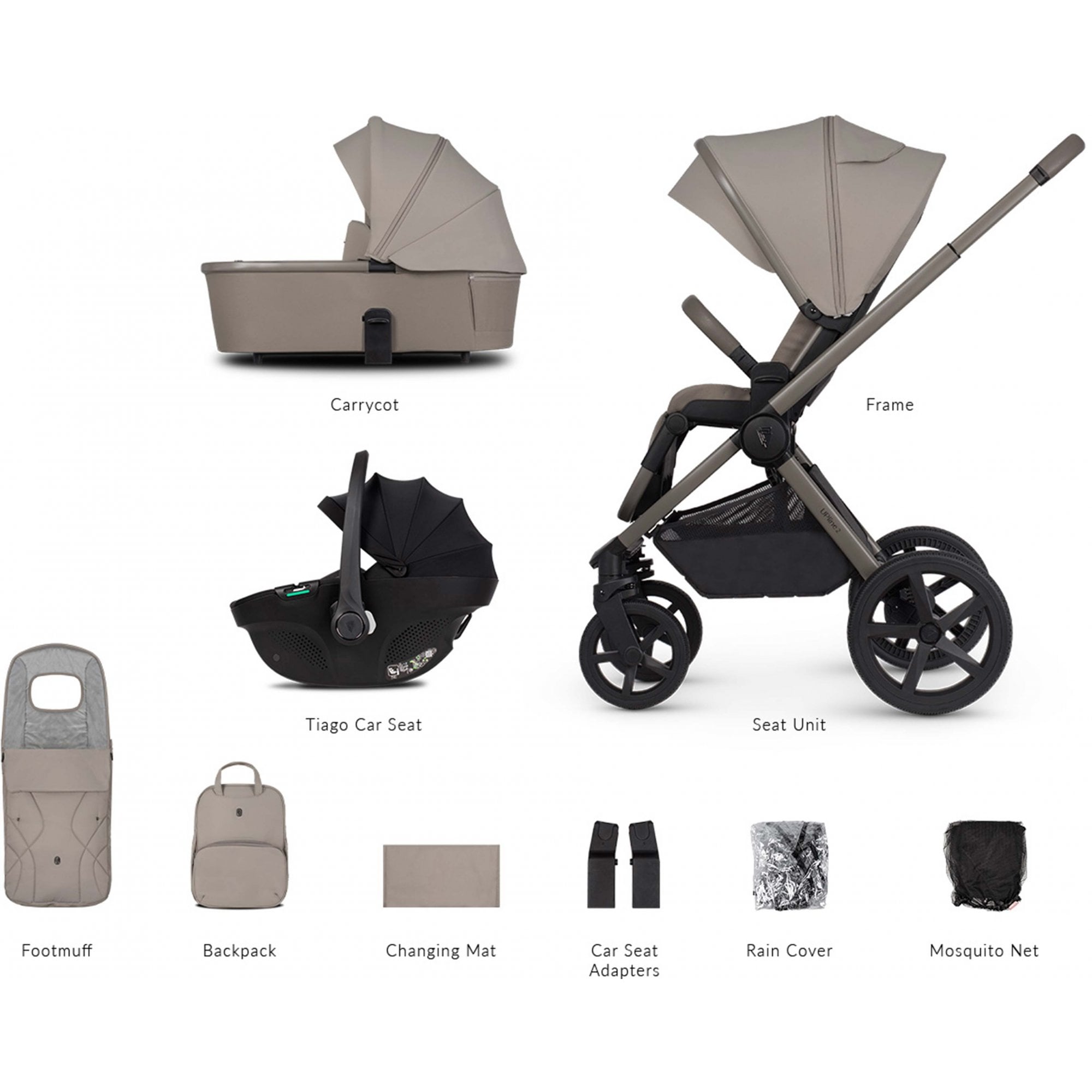 Venicci Upline 2 Taupe 3in1 Travel System