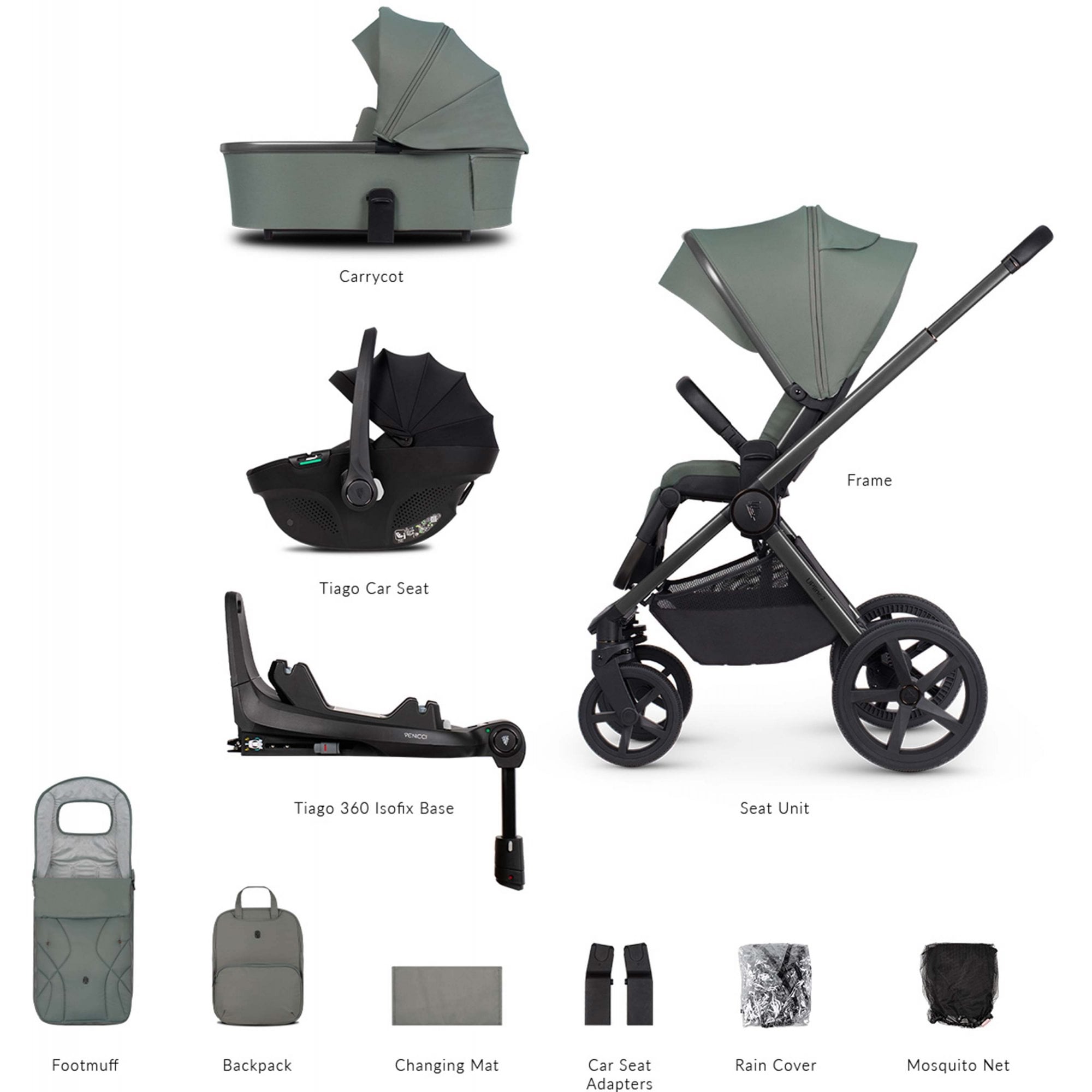 Venicci Upline 2 Aloe 3in1 Travel System + Base