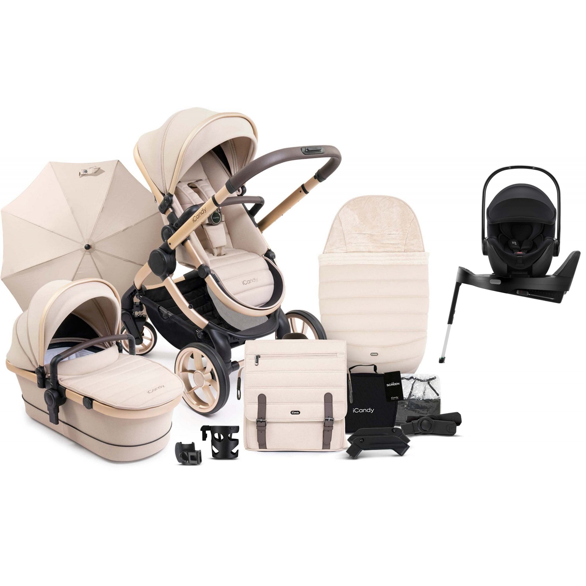 iCandy Peach 7 Complete Editions Bundle Biscotti + Britax Baby Safe Pro & Base