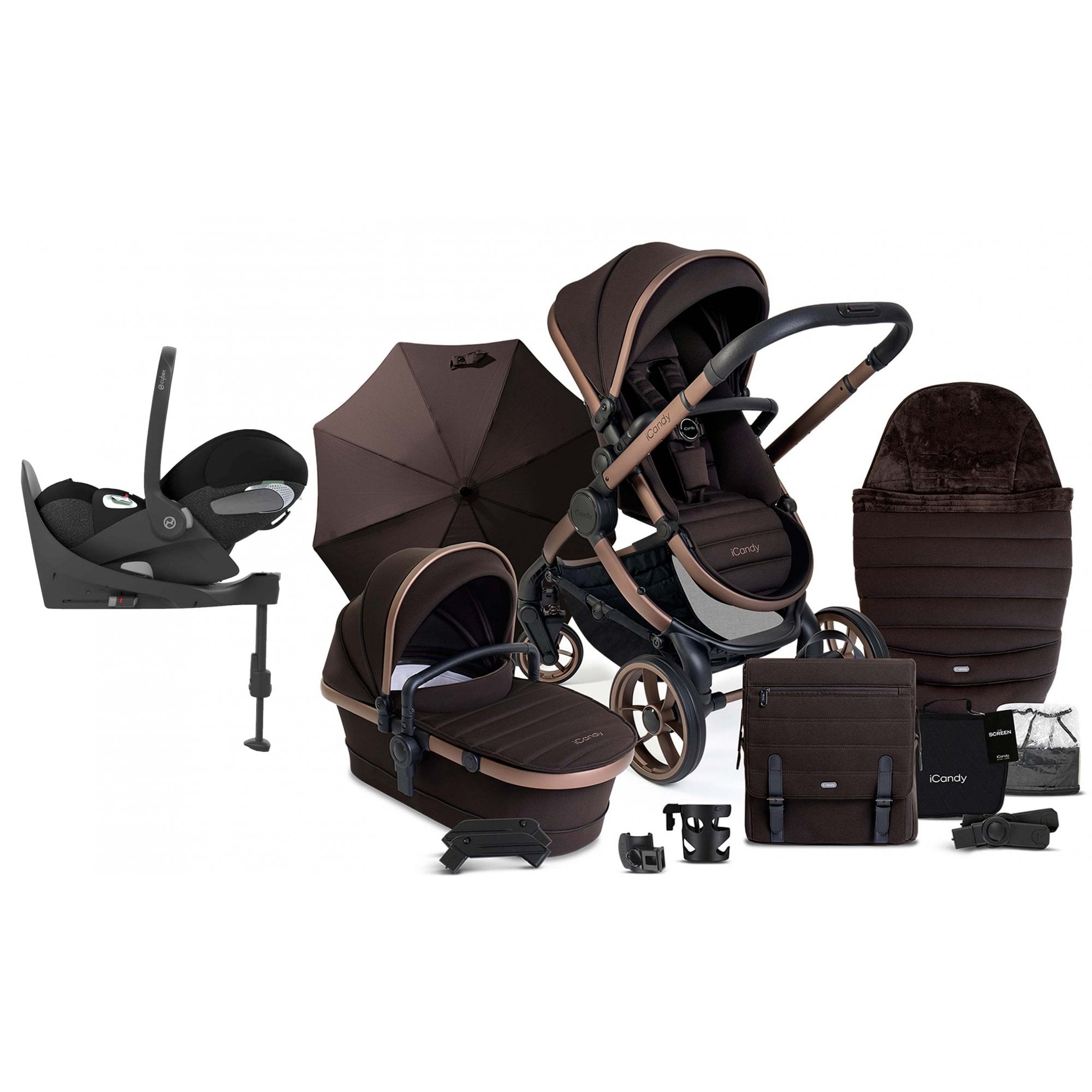 iCandy Peach 7 Complete Editions Bundle Pecan + Cloud T & Base